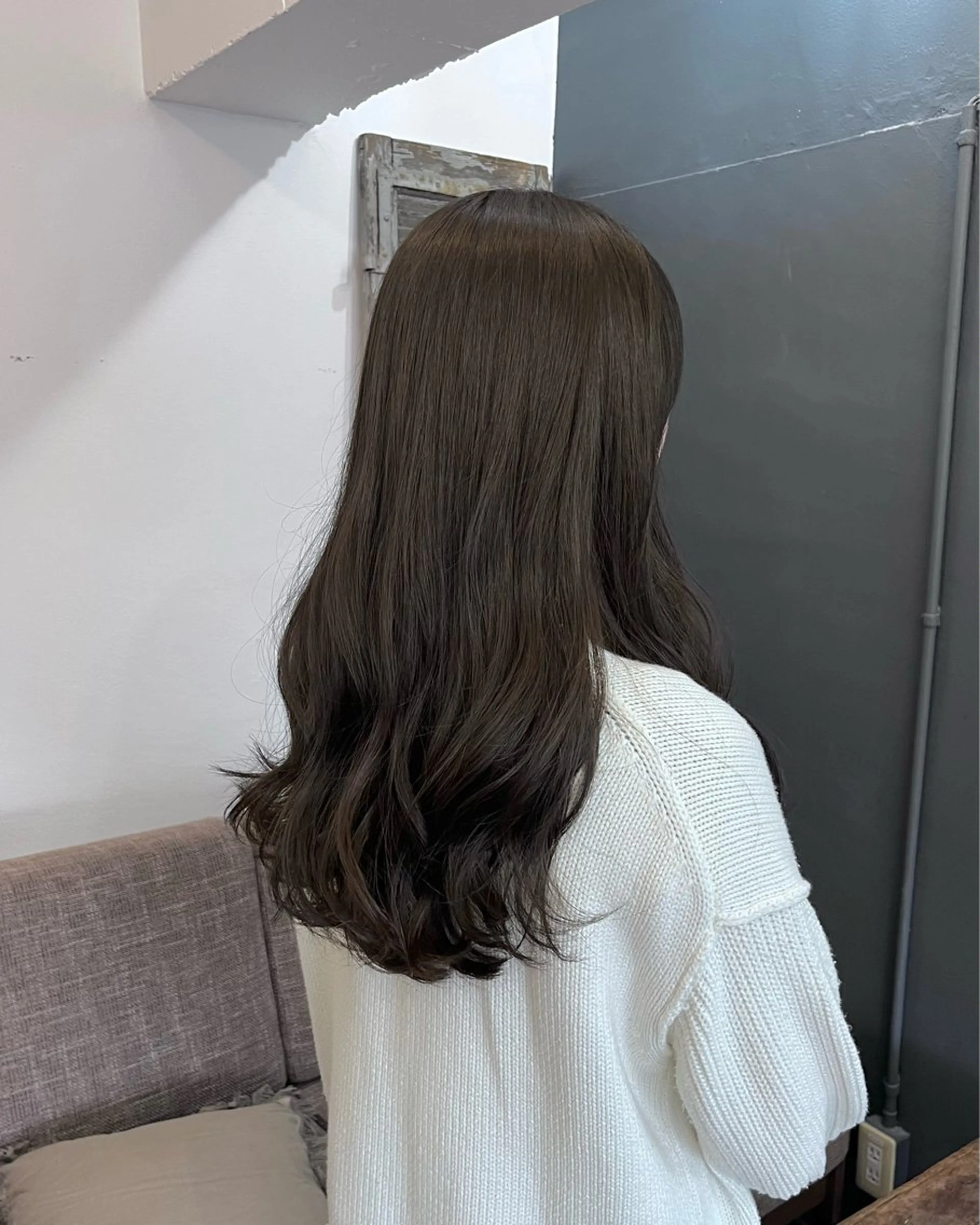 ロング カラー カット ヘアカラー 暗髪とオリーブ🌿 渡辺拓人のヘアスタイル