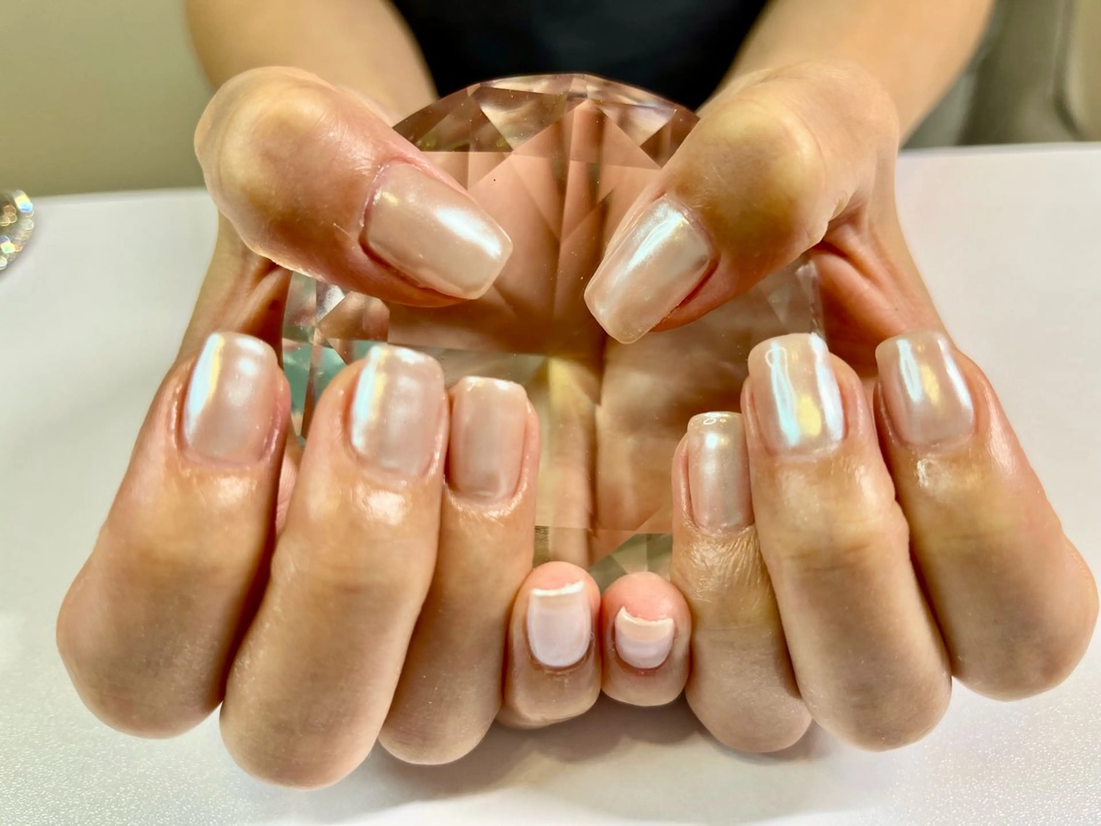 ネイル オフィスネイル ワンカラーネイル シンプルネイル 夏ネイル ホワイト プライベートサロン N's Nailのネイルデザイン