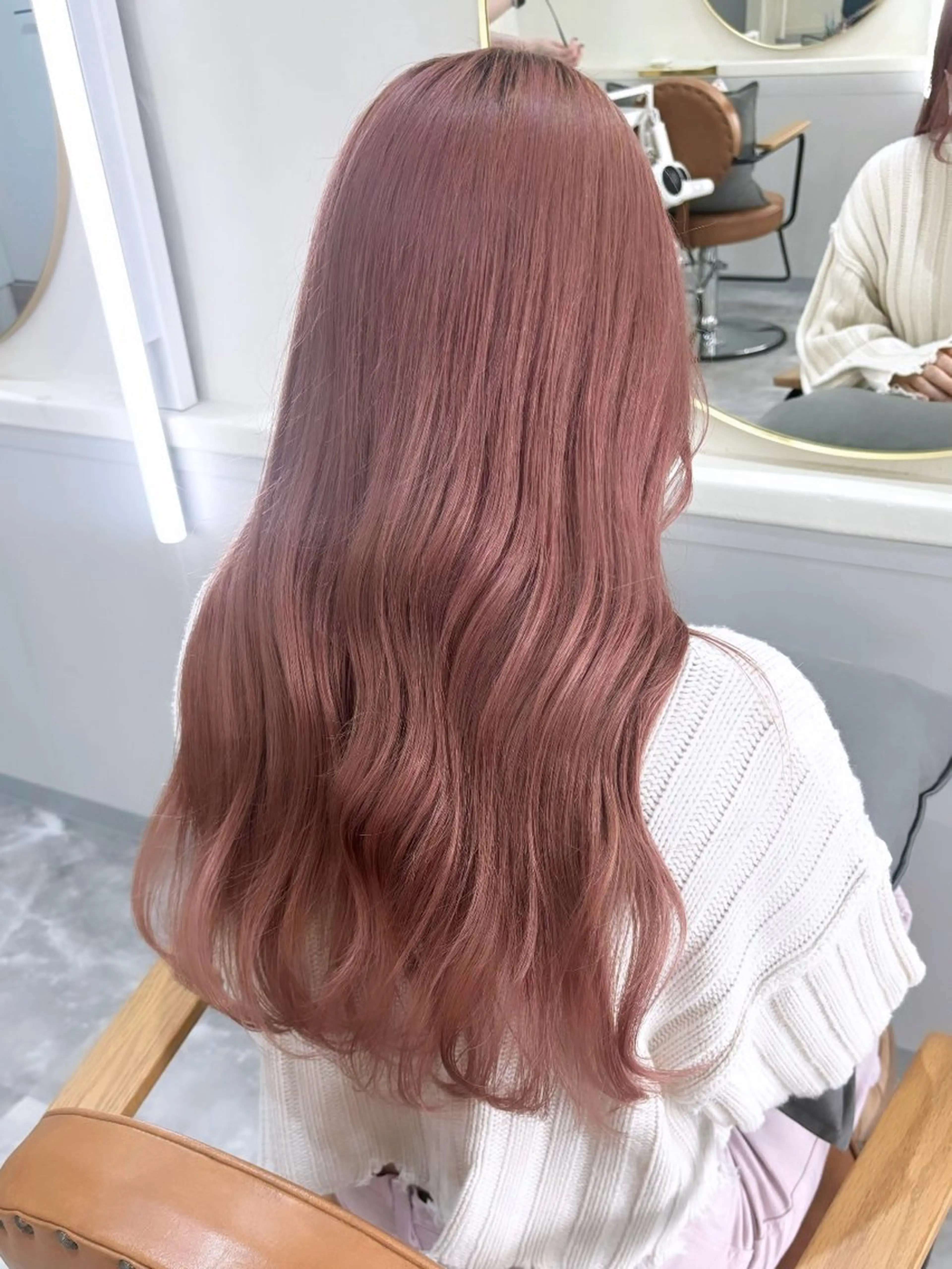 ロング カラー ブリーチ ピンクカラー カット ヘアカラー トリートメント 暖色カラー✨️ 門内 梨真のヘアスタイル