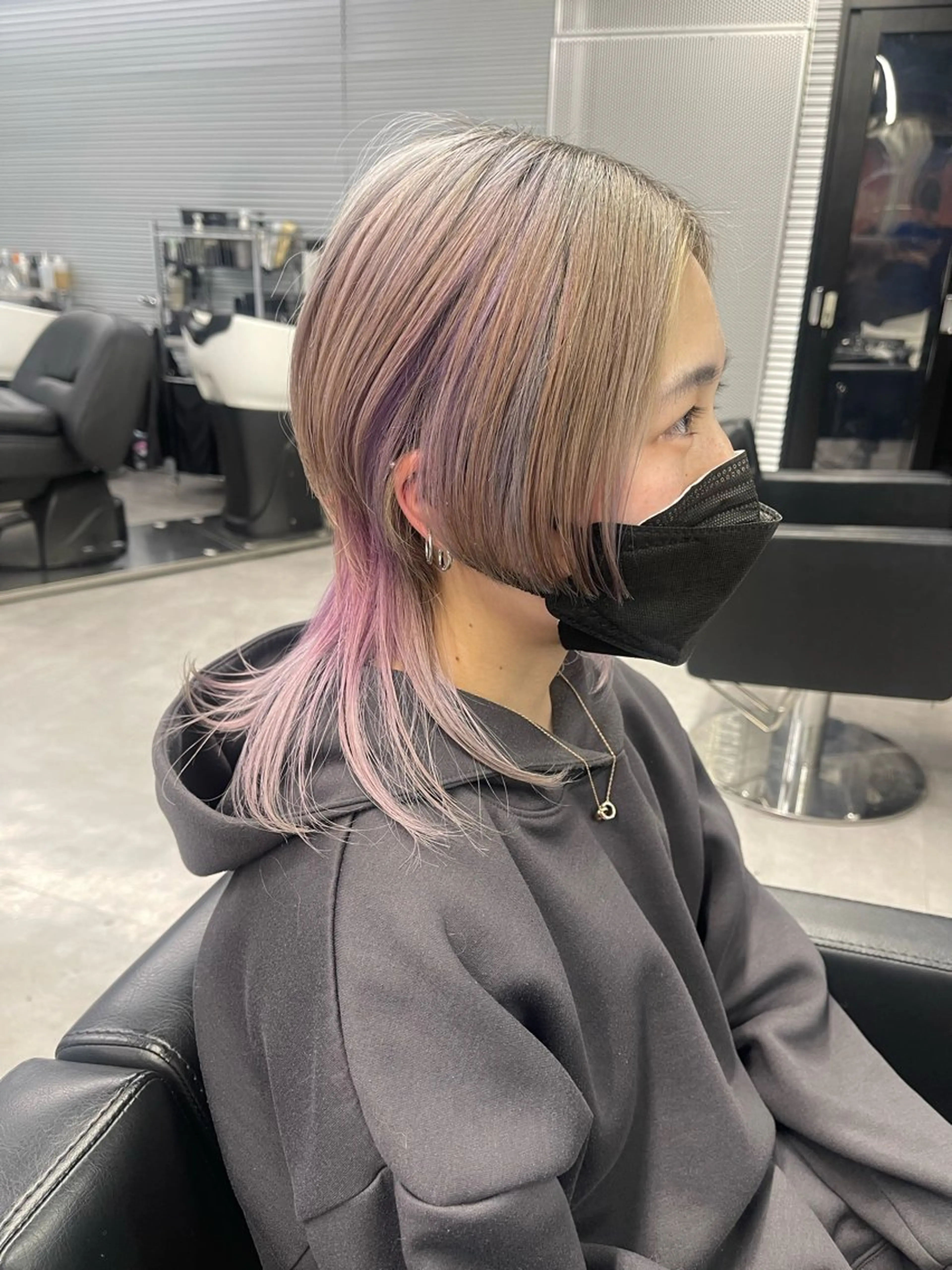 ミディアム ウルフカット 柏 ウルフ/レイヤー 田中佐和🐺のヘアスタイル