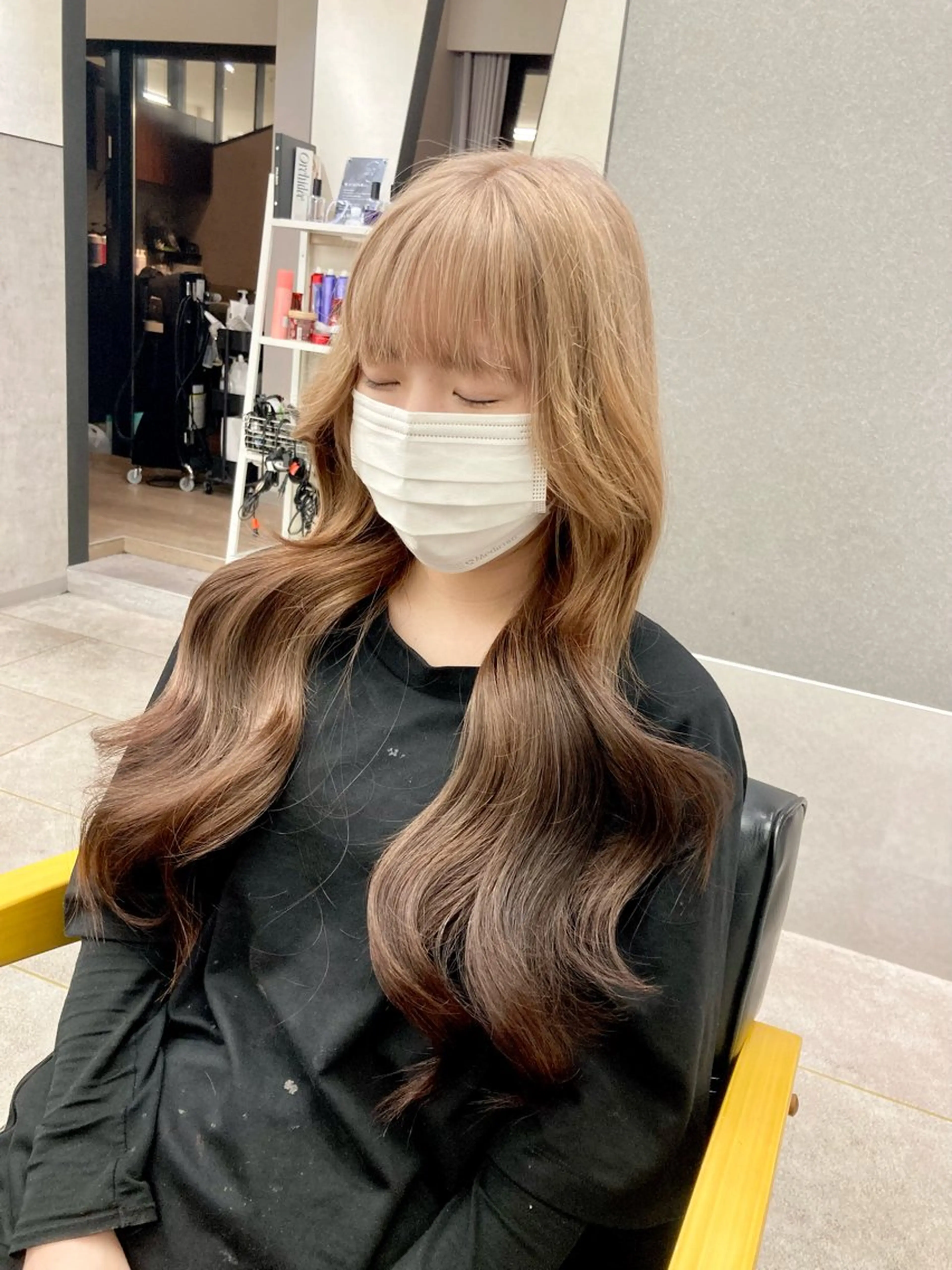 ロング カラー カット ヘアカラー たつや/ハイトーン/ バレイヤージュ/寒色のヘアスタイル