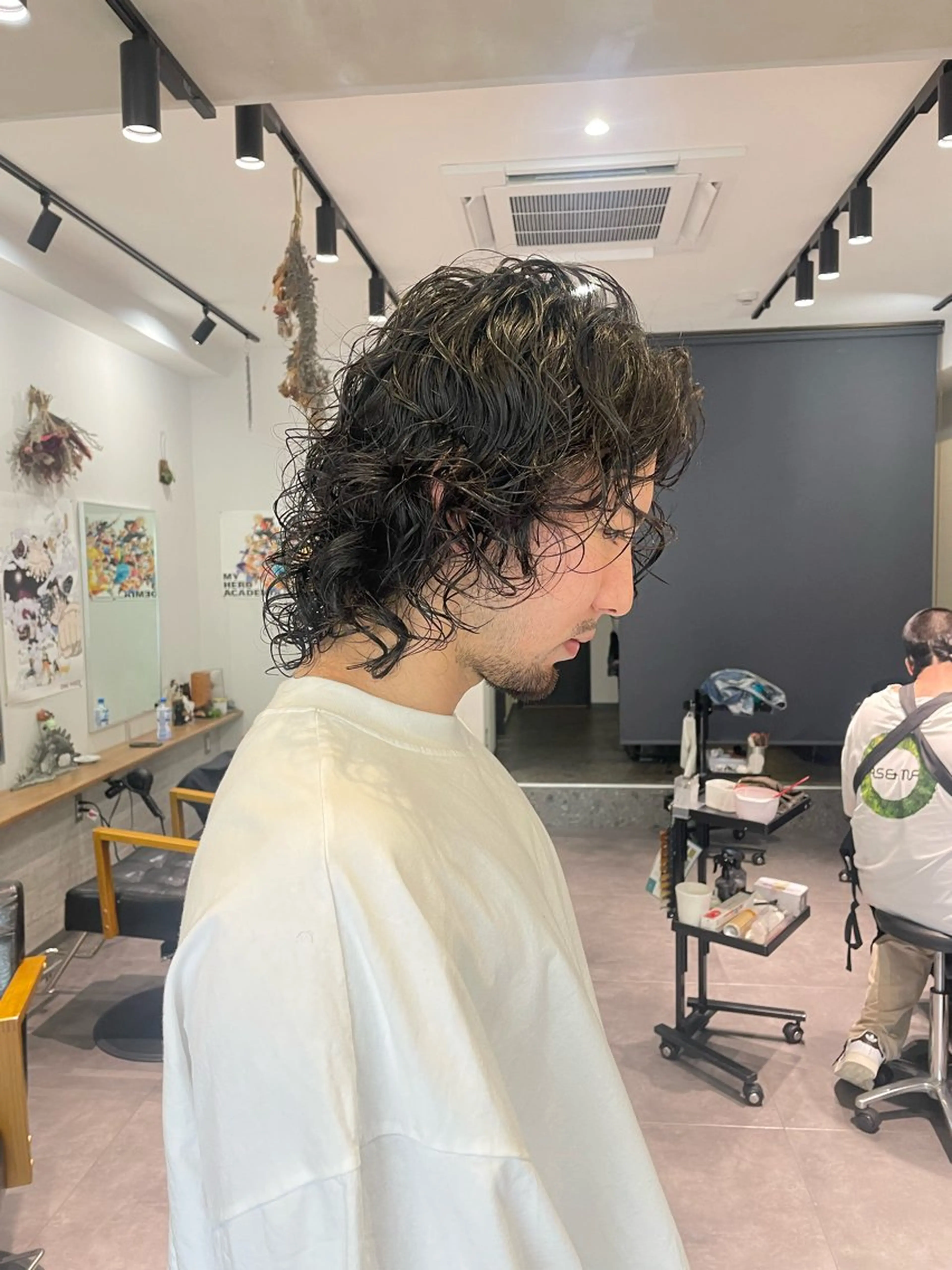 ミディアム パーマ ミディアムパーマ 伸ばしかけ 【guild】眞島 縮毛矯正のヘアスタイル