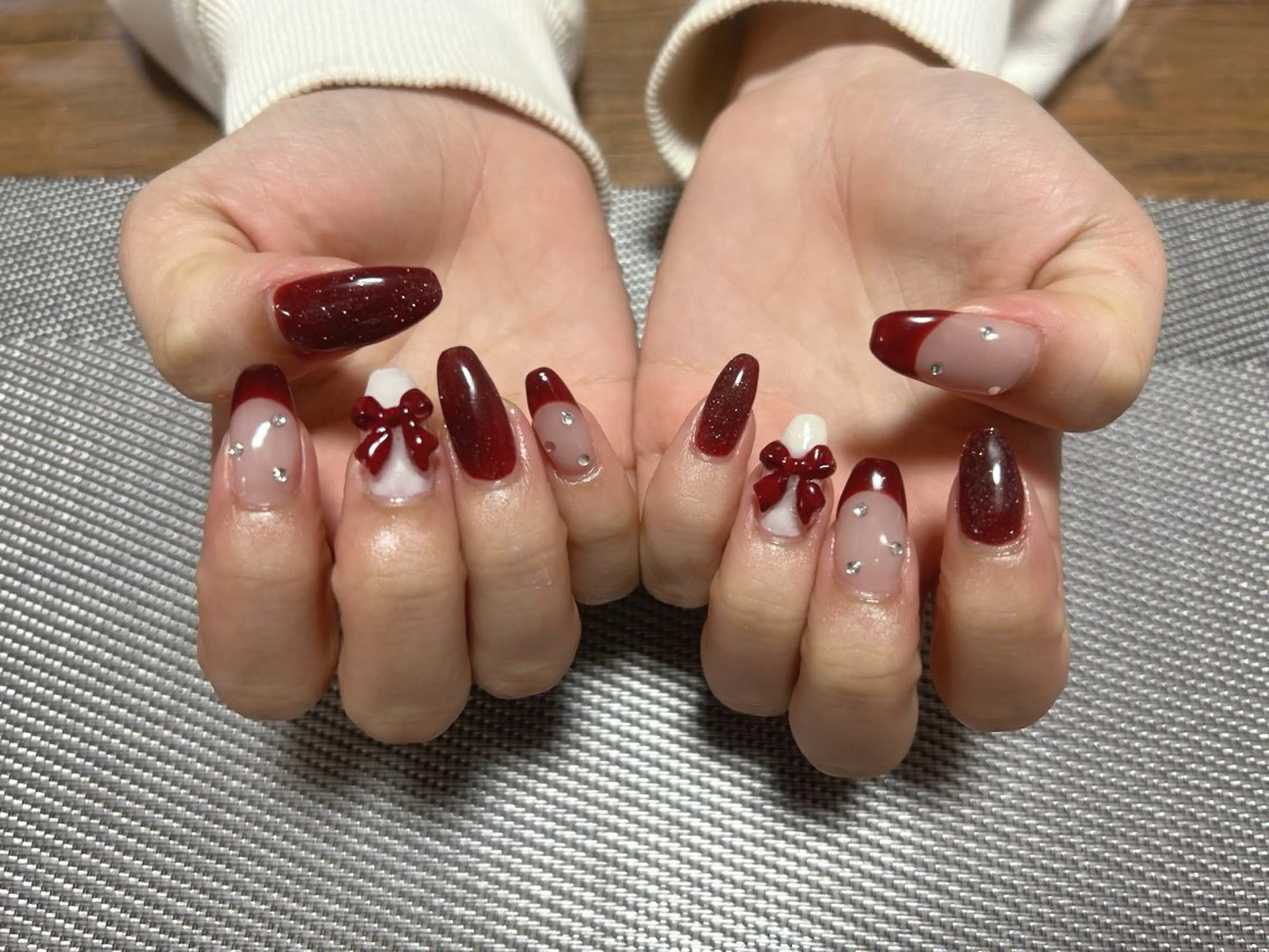 ネイル リボン ハンドネイル i nailのネイルデザイン