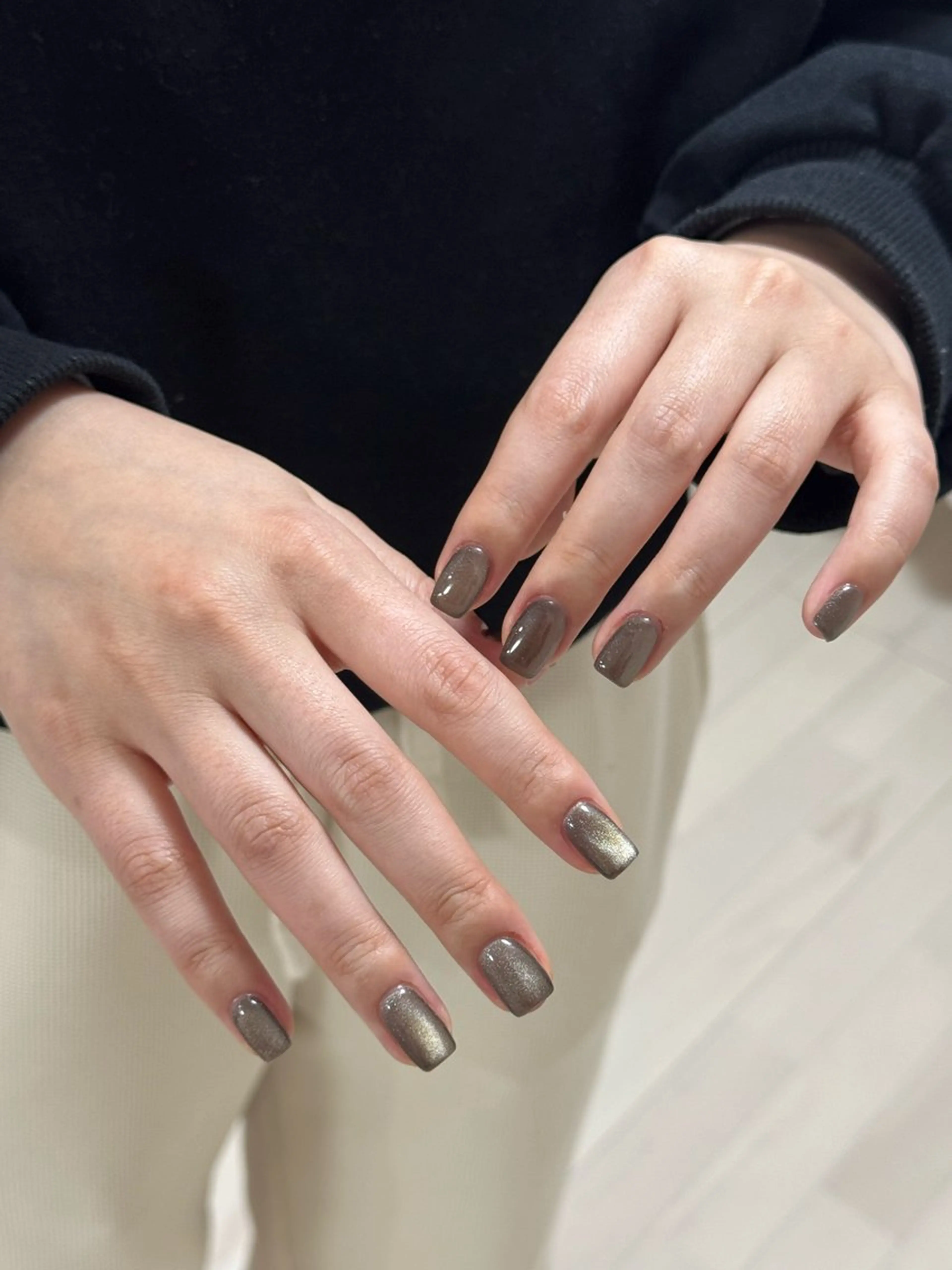 ネイル フレンチネイル グラデーション キラキラネイル 韓国ネイル マグネットネイル ハンドネイル 🎀🎀YooLi Nail Salonのネイルデザイン