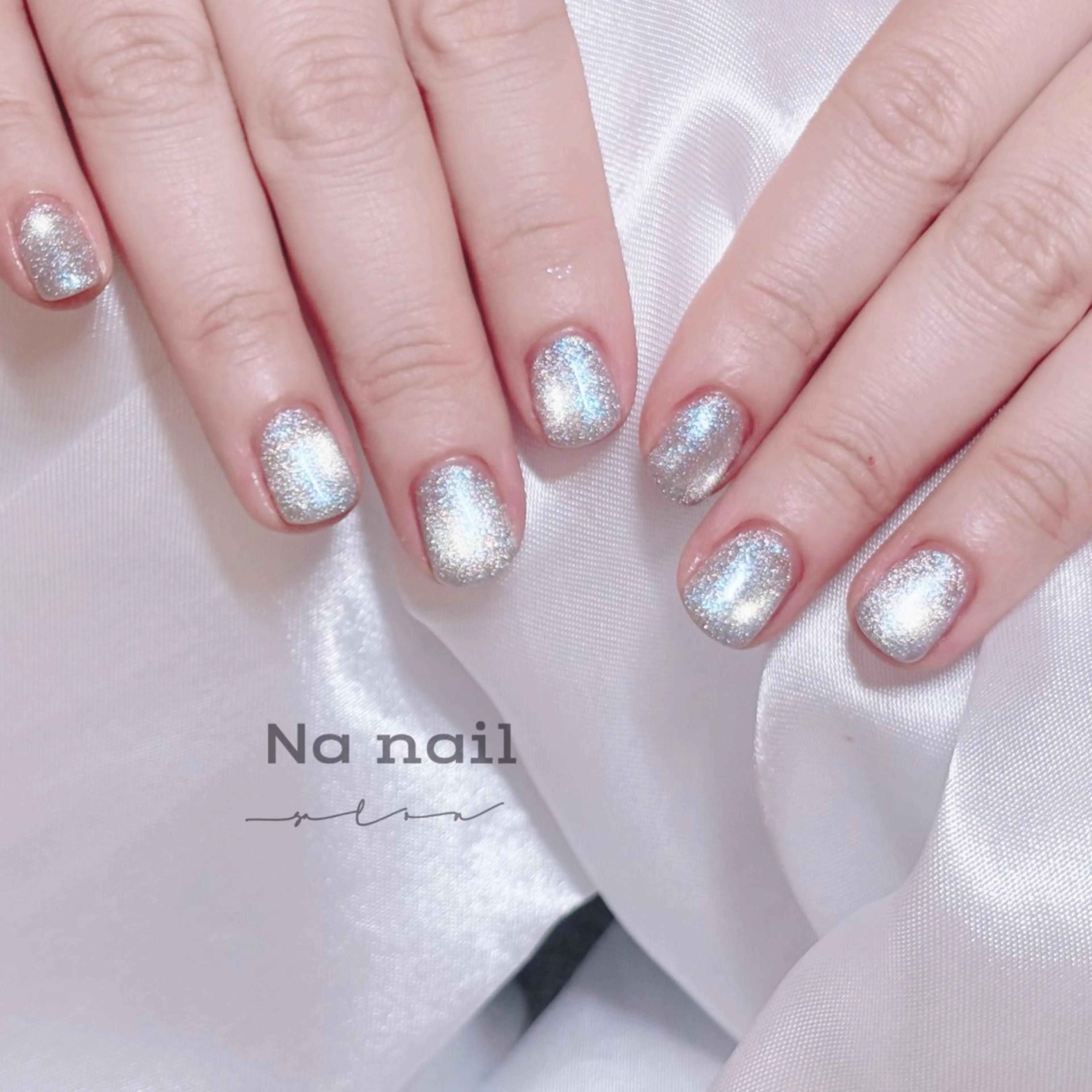 ネイル 水色 マグネットネイル ハンドネイル Anna nailのネイルデザイン