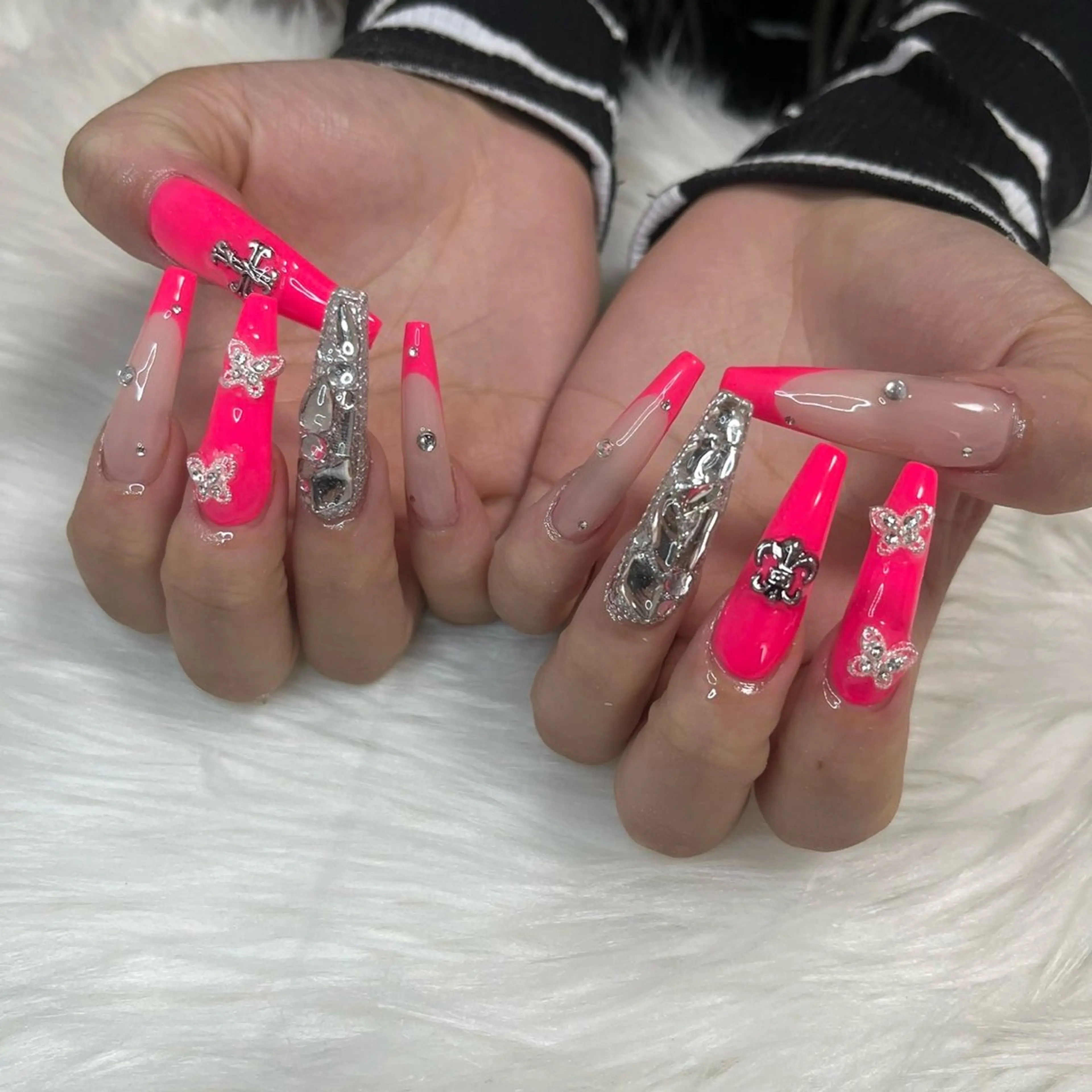 ネイル 長さ出し ロングネイル 夏ネイル Lala nailのネイルデザイン