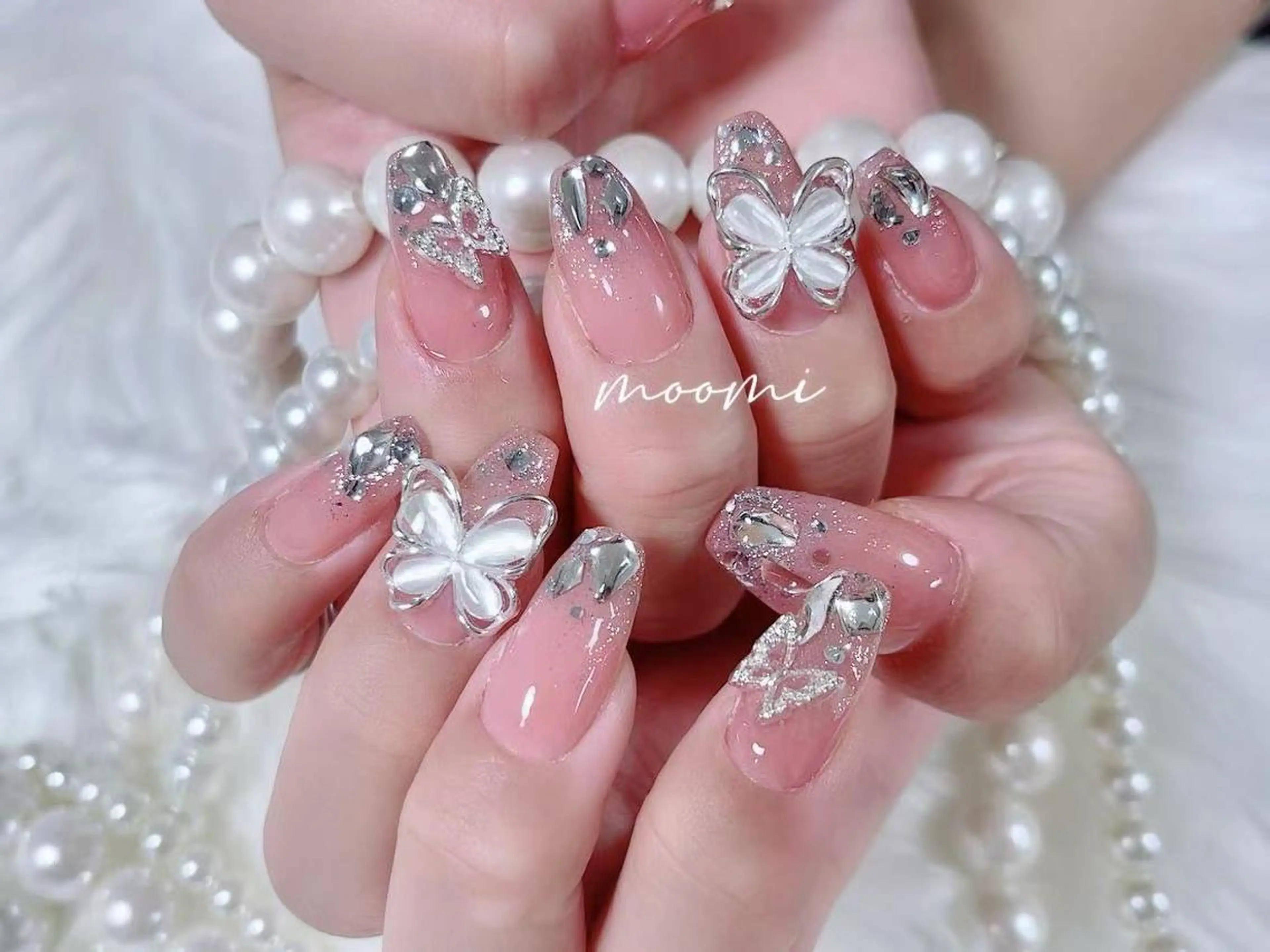 ネイル 長さ出し ジェルネイル グラデーション 韓国ネイル マグネットネイル moomi nail スカルプ専門のネイルデザイン