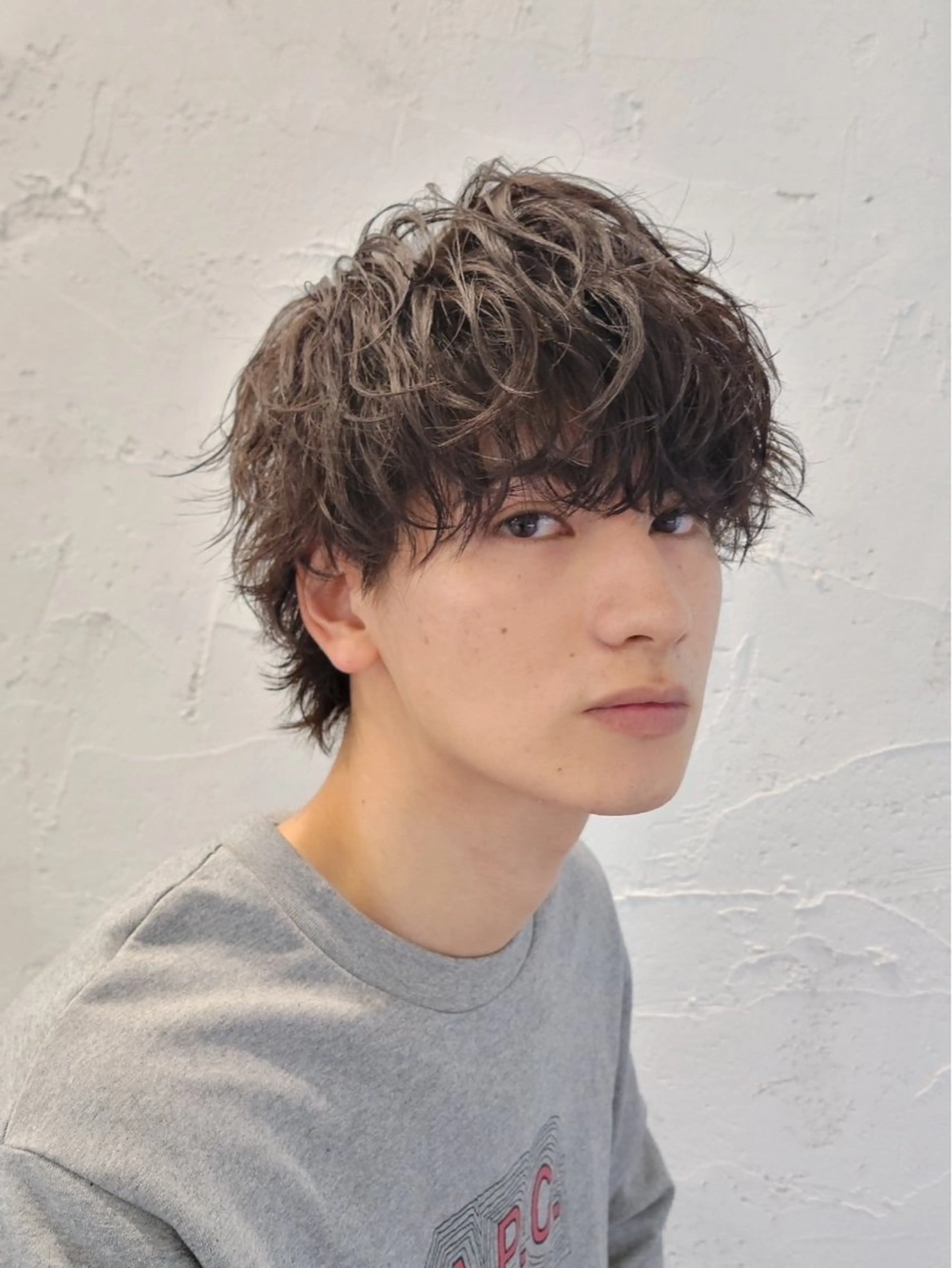 ショート パーマ ヘアアレンジ メンズ 原宿波巻きスパイラル パーマTOSHIのヘアスタイル