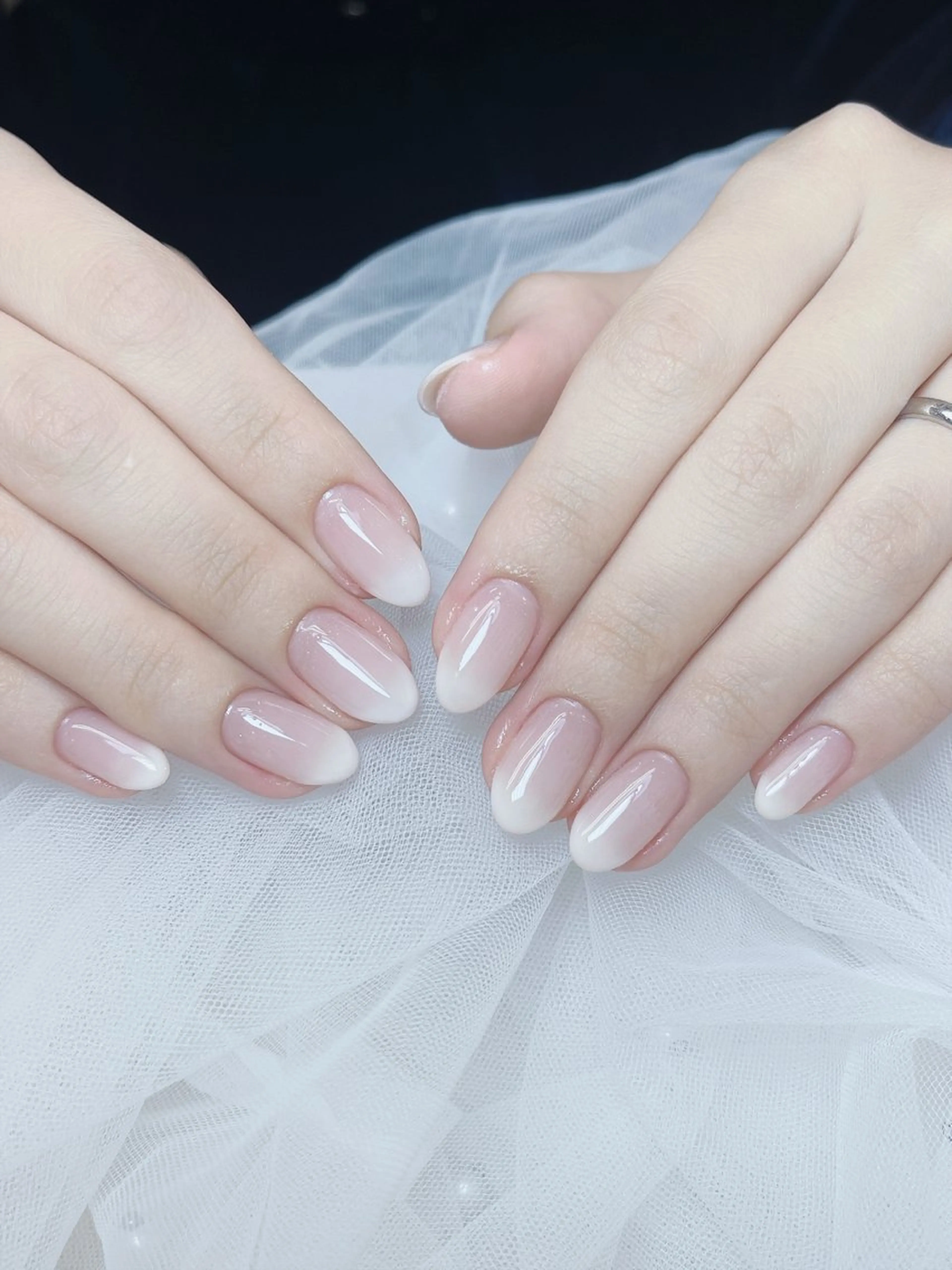 ネイル チークネイル 成人式 フレンチネイル グラデーション 氷ネイル・うるうるネイル ハンドネイル DUO   MI nail salonのネイルデザイン