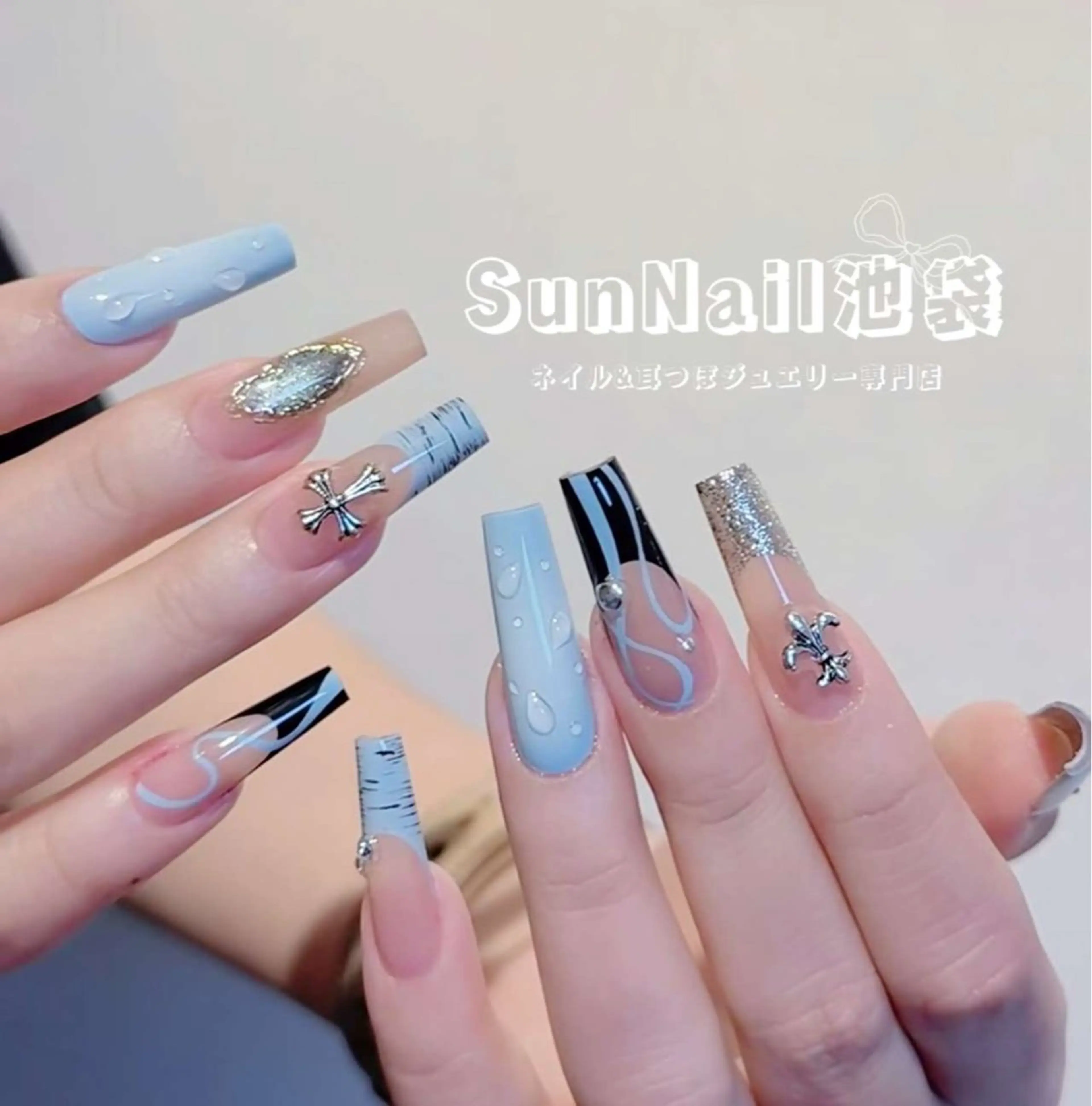 ネイル チークネイル 長さ出し フラワーネイル フレンチネイル ガーリー sun nail池袋 モデル募集のネイルデザイン