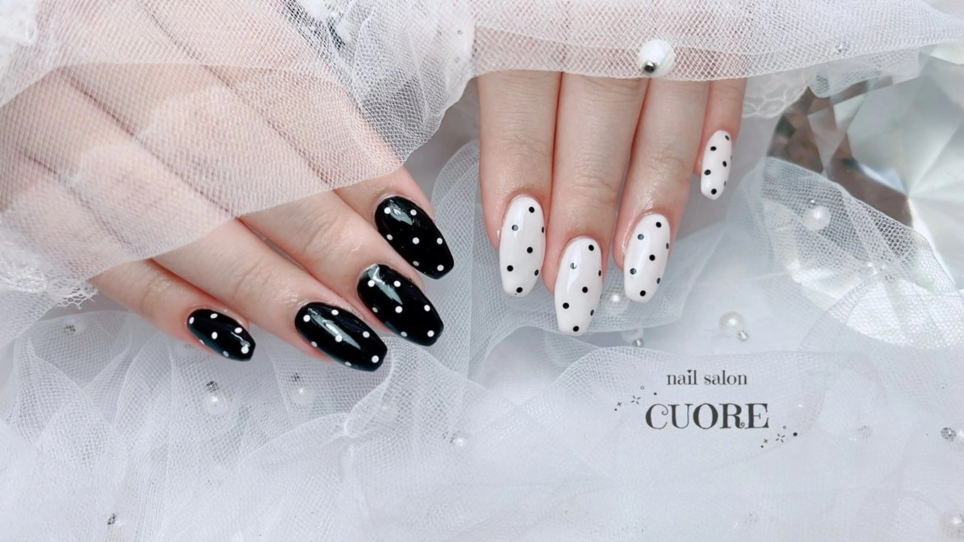 ネイル ドット リボン nail salon CUOREのネイルデザイン