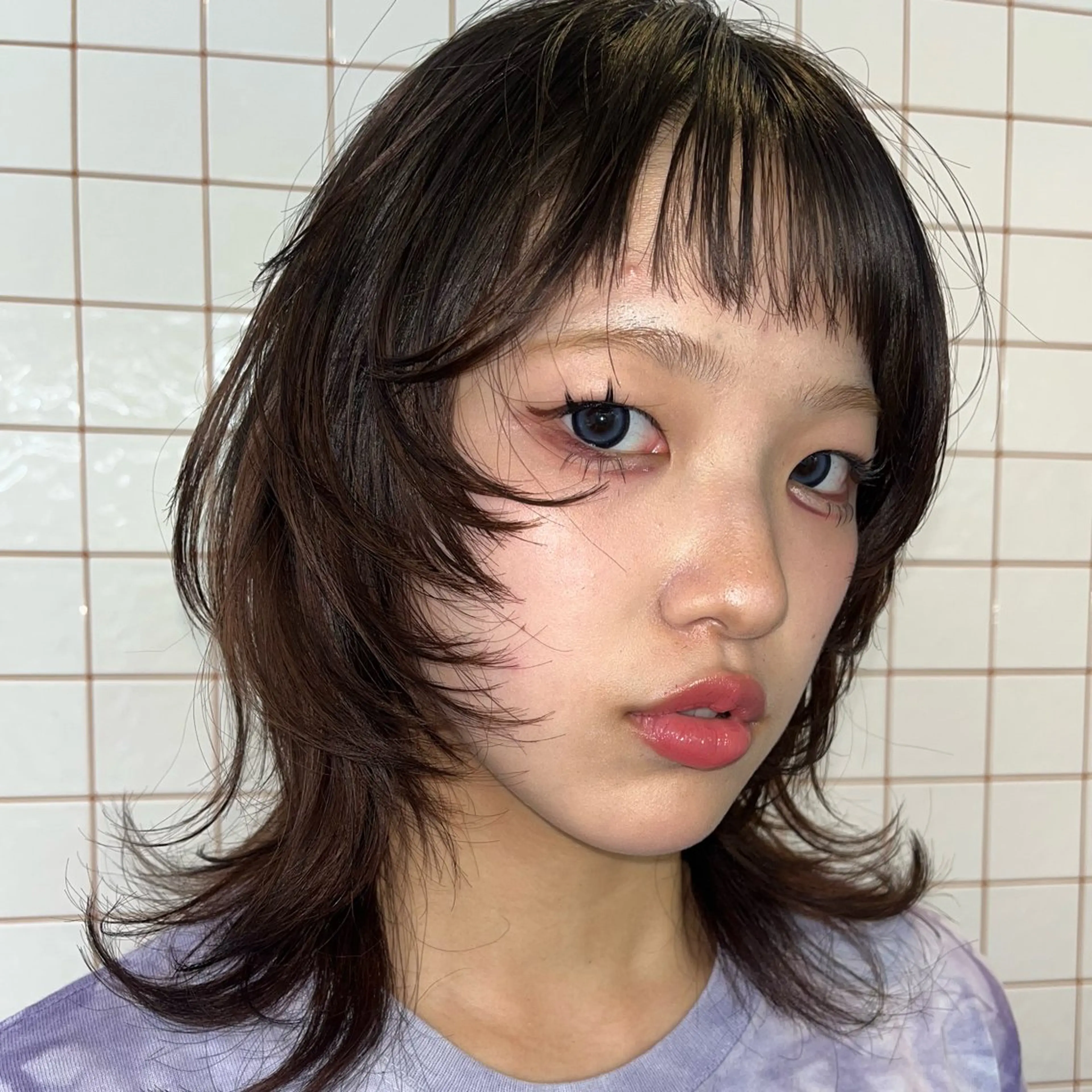 ミディアム カラー ヘアアレンジ ヘアカラー トリートメント ヘアセット ボブハイトーン🦖 デザインMAMIのヘアスタイル