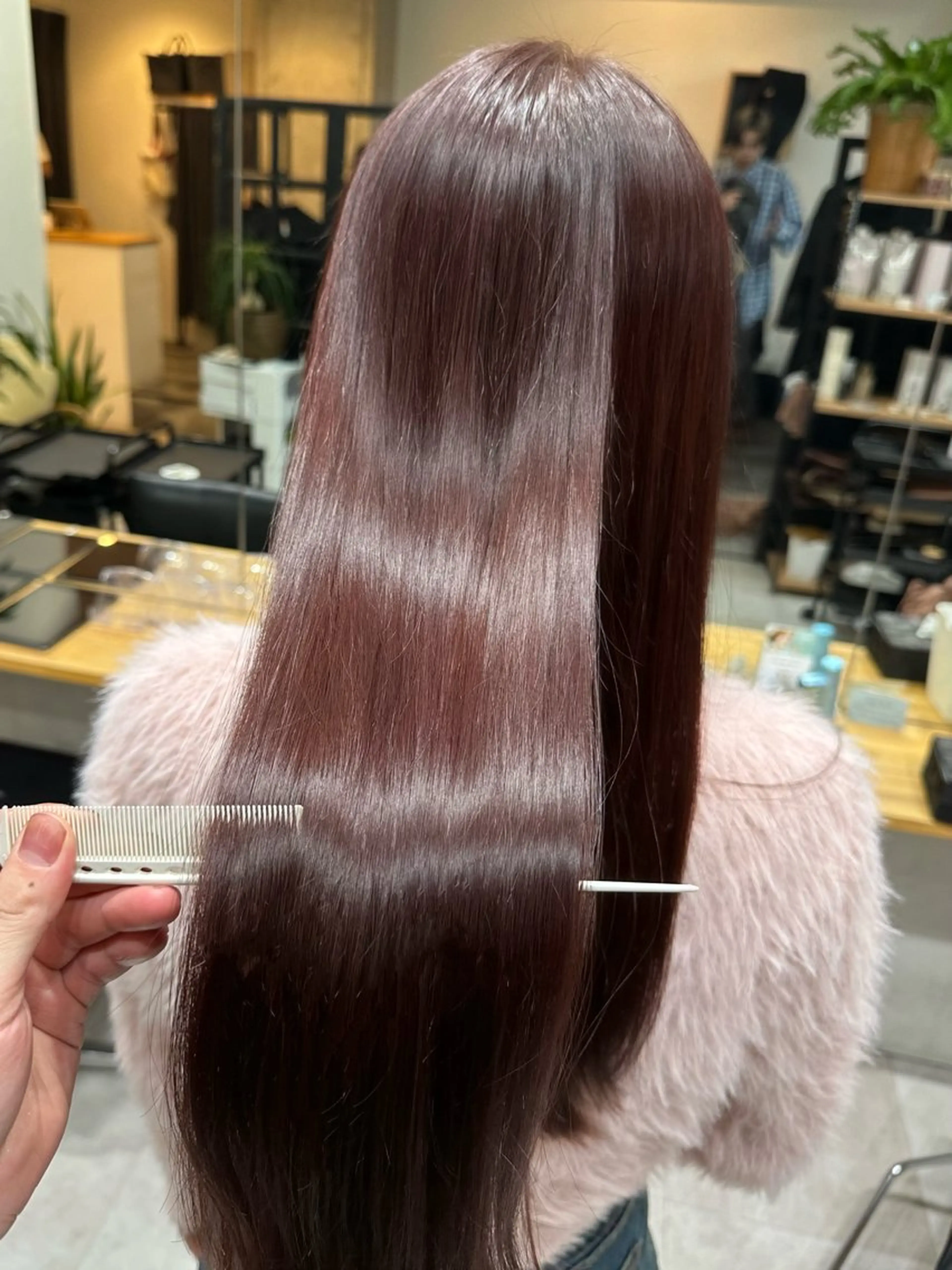 セミロング 縮毛矯正 トリートメント ✨透明感カラー/縮毛 恵比寿HAYATO✨のヘアスタイル