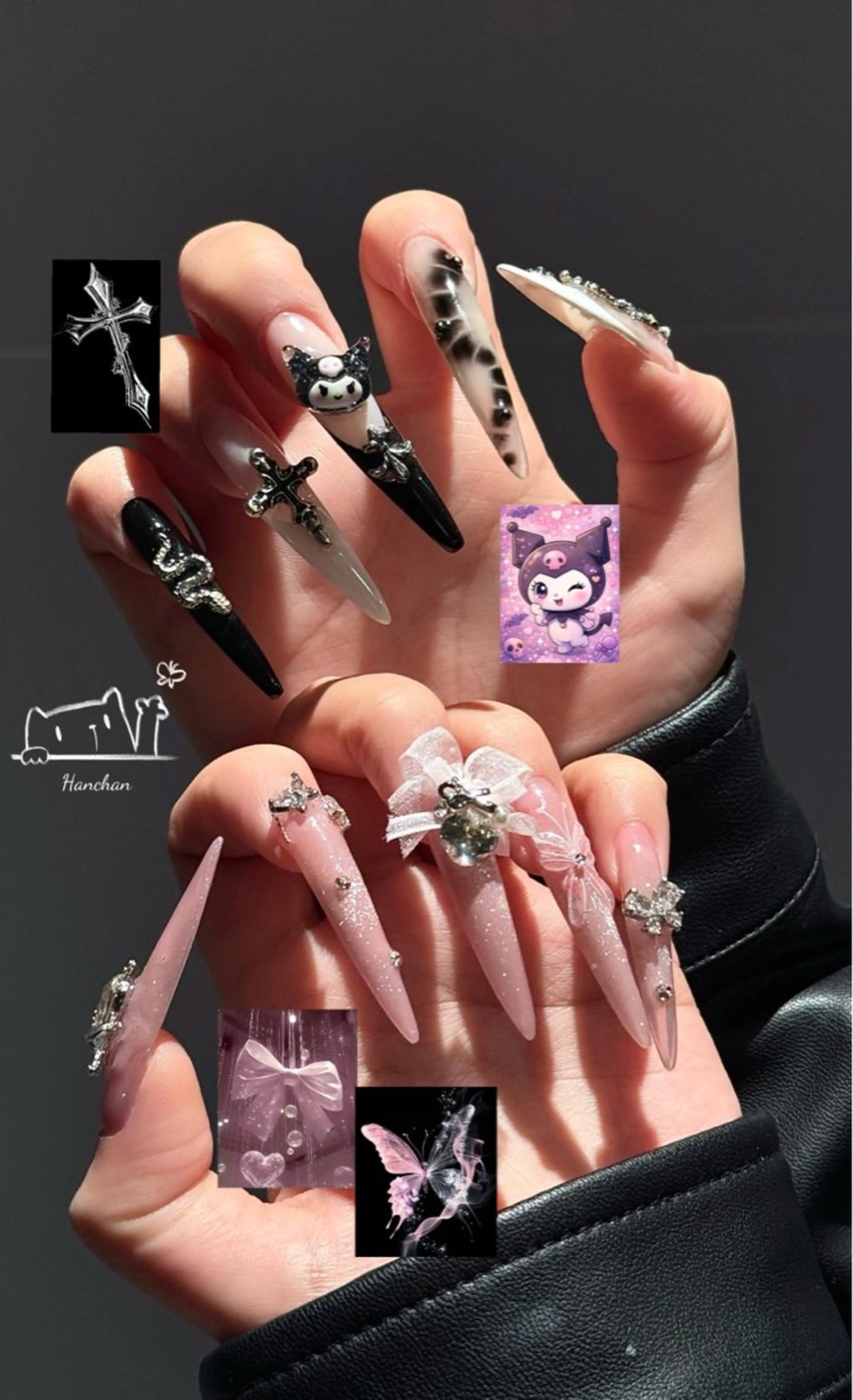 ロング 韓国風ヘア ハンドネイル Aila Nail HanChanのネイルデザイン
