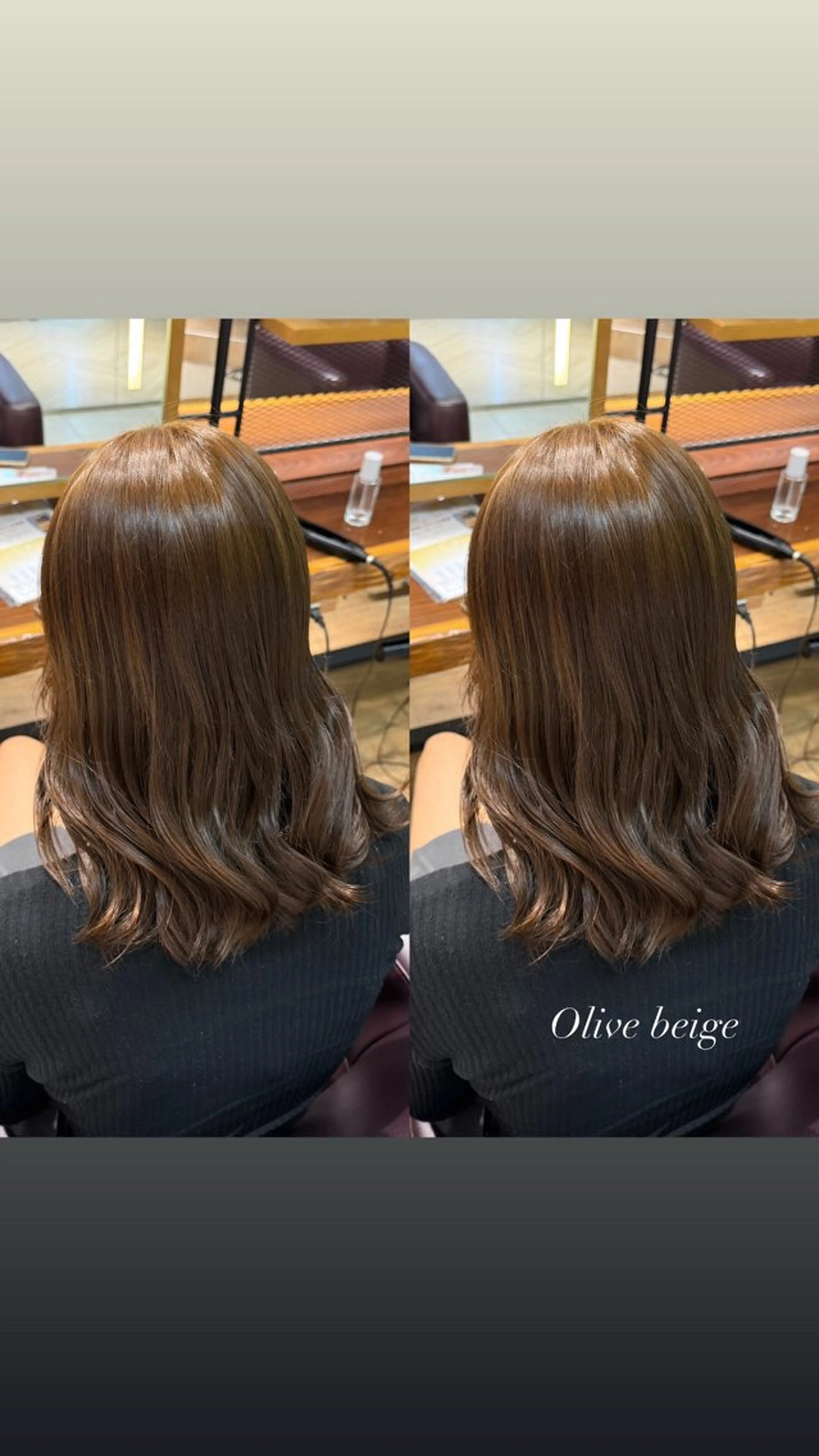 ミディアム カラー ベージュカラー 透明感カラー オリーブベージュ ヘアカラー 暖色カラー/ ストレート/くるみのヘアスタイル