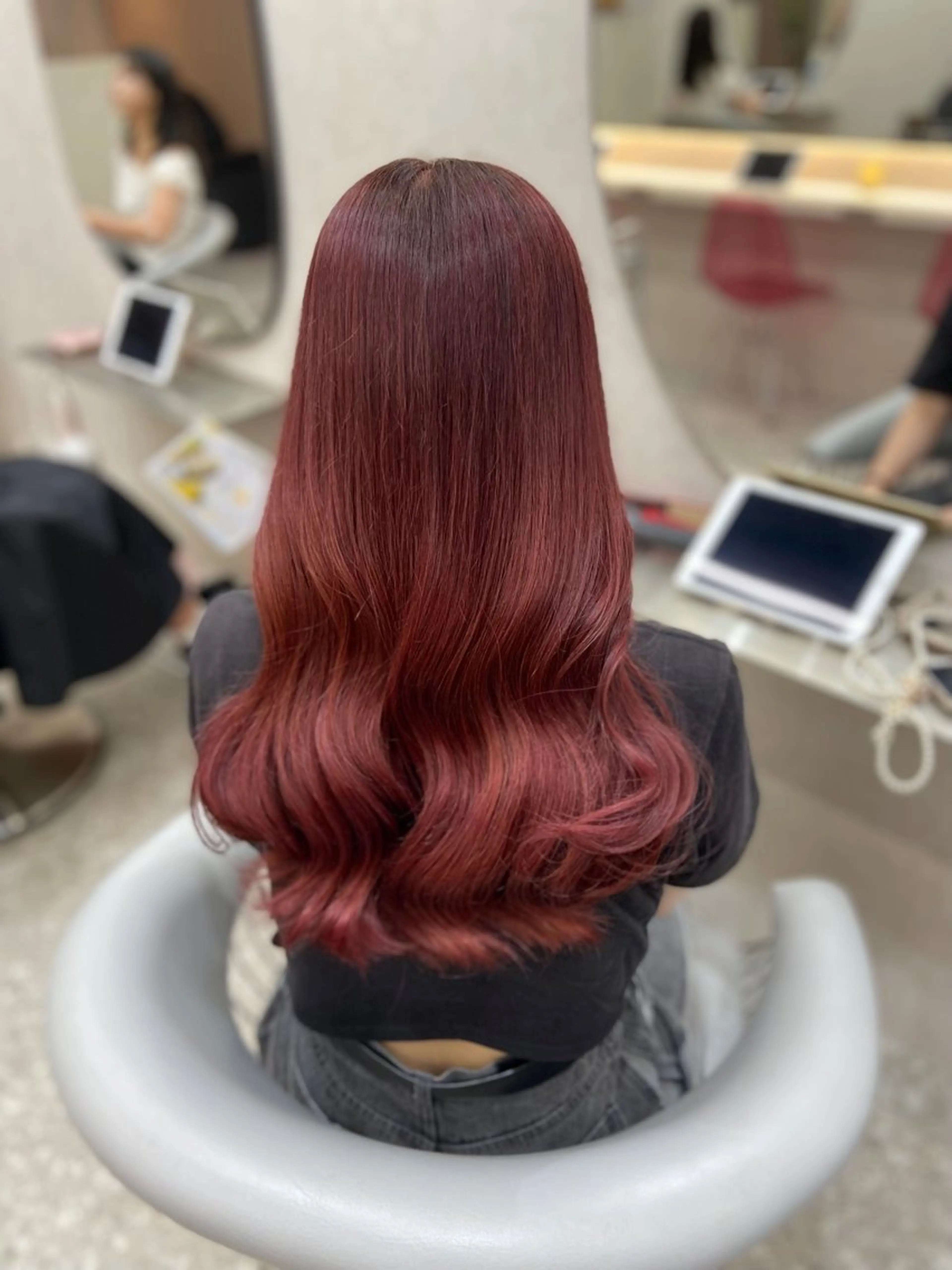 ロング カラー カット ヘアカラー トリートメント 新宿/韓国ヘア 中明度カラー/かやのヘアスタイル