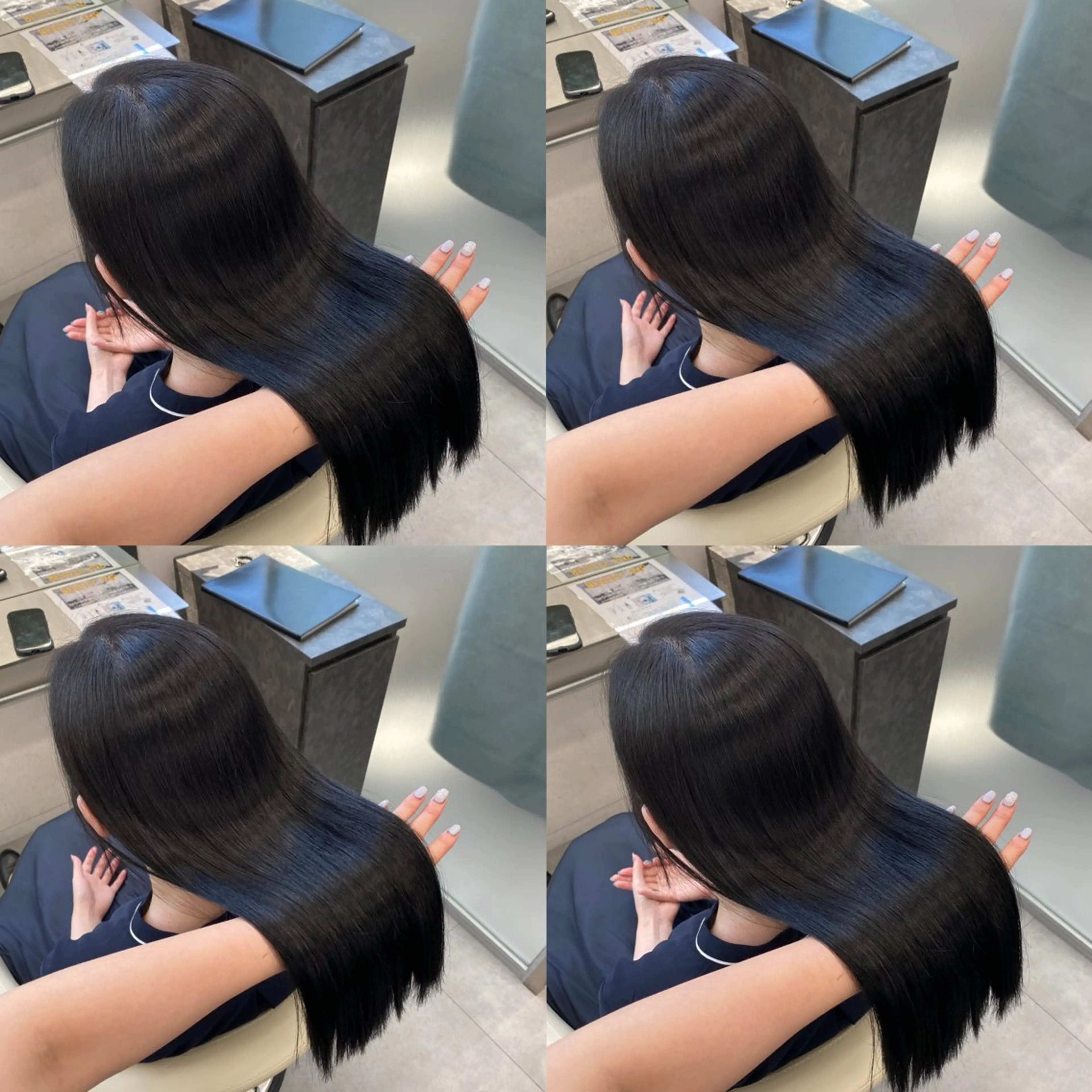 セミロング カラー パーマ 韓国風ヘア 小顔カット 江坂トレンド韓国風 髪質改善shinoのヘアスタイル