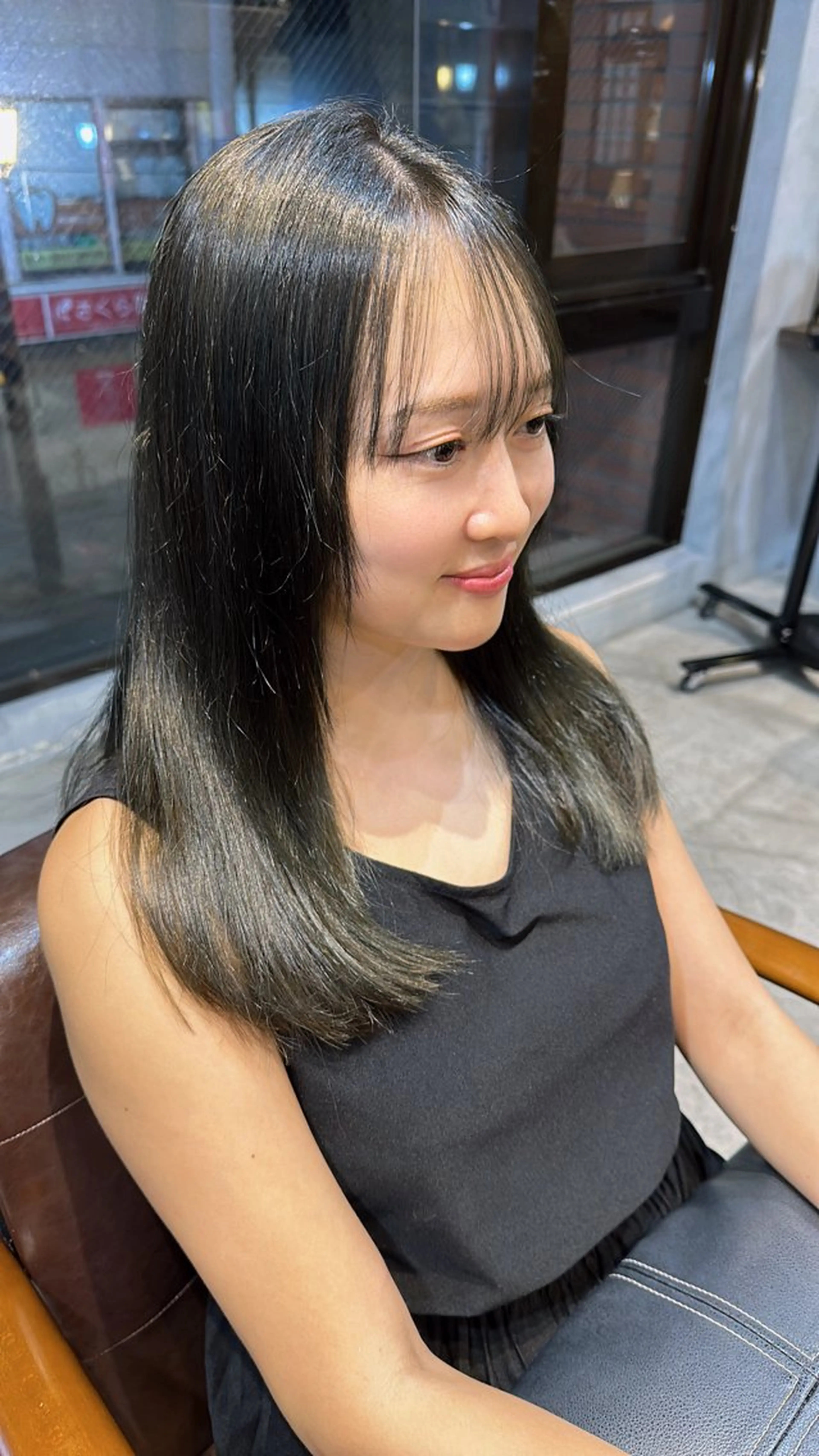セミロング カラー オリーブカラー 髙橋遥 /メンズカットのヘアスタイル