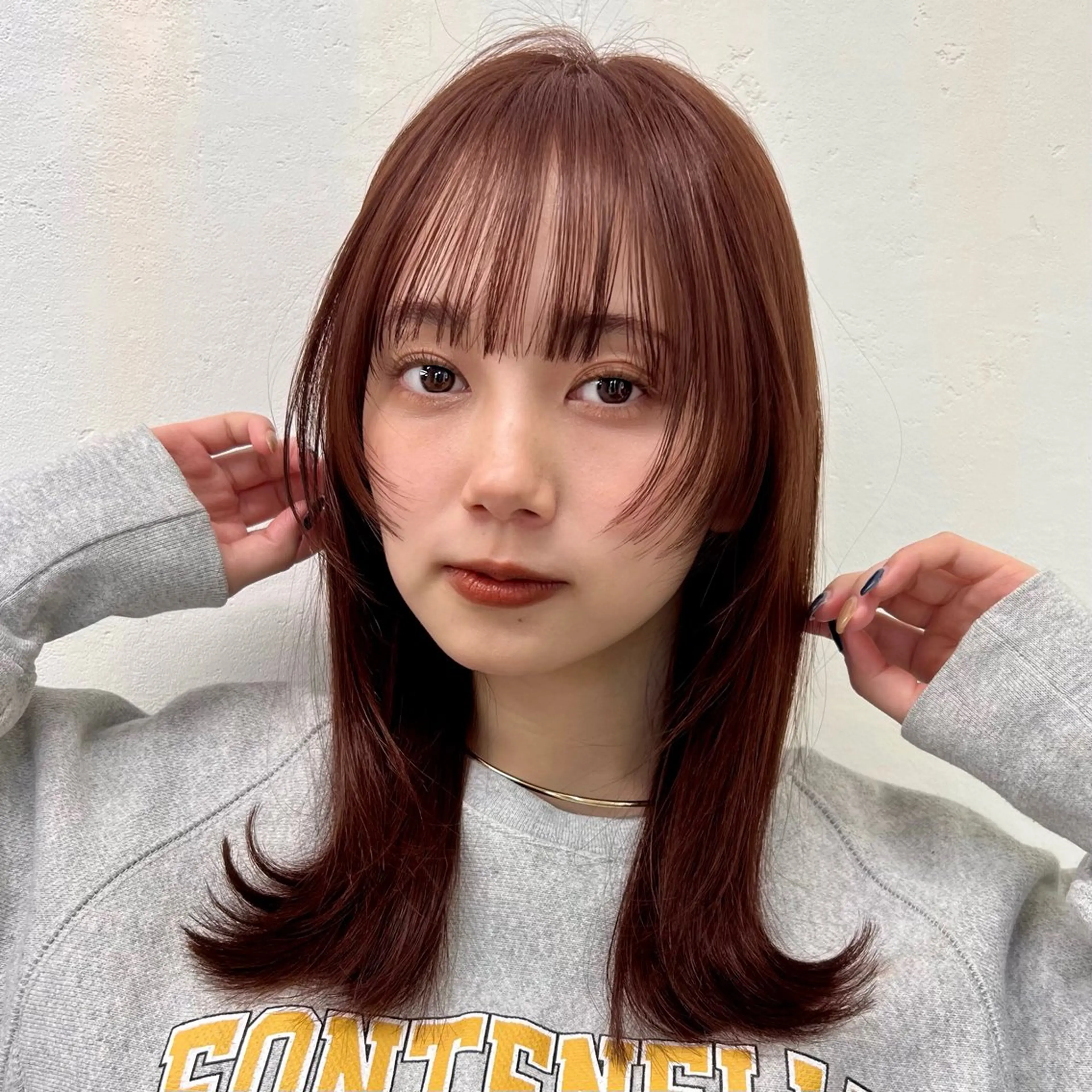 セミロング カラー カット ヘアカラー 小顔カット/顔周り /メンズsaraのヘアスタイル