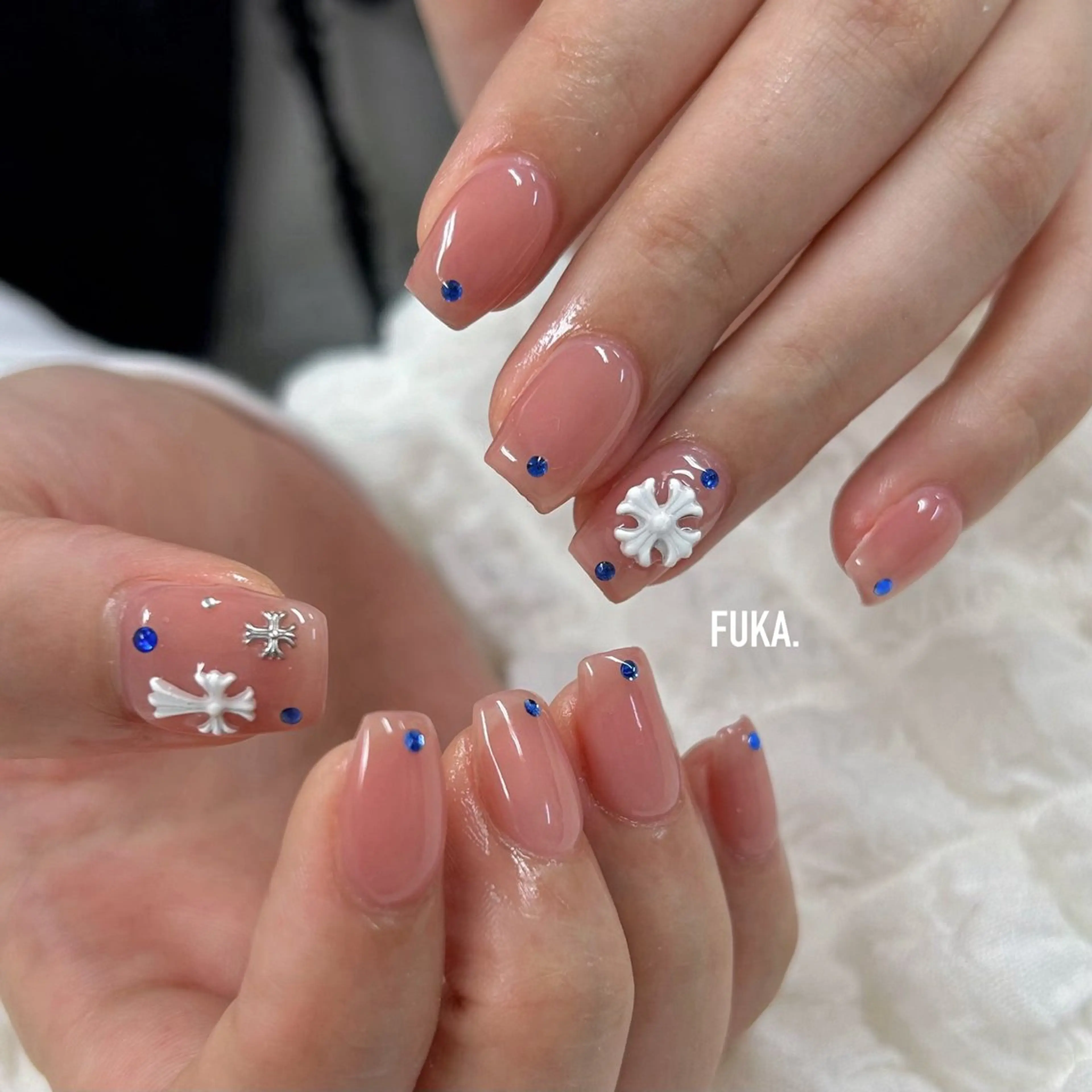 ネイル ブルー ハンドネイル ネイルサロンAnela【アネラ】所属・Nail♡Fuka. /4月予約受付中のネイルデザイン