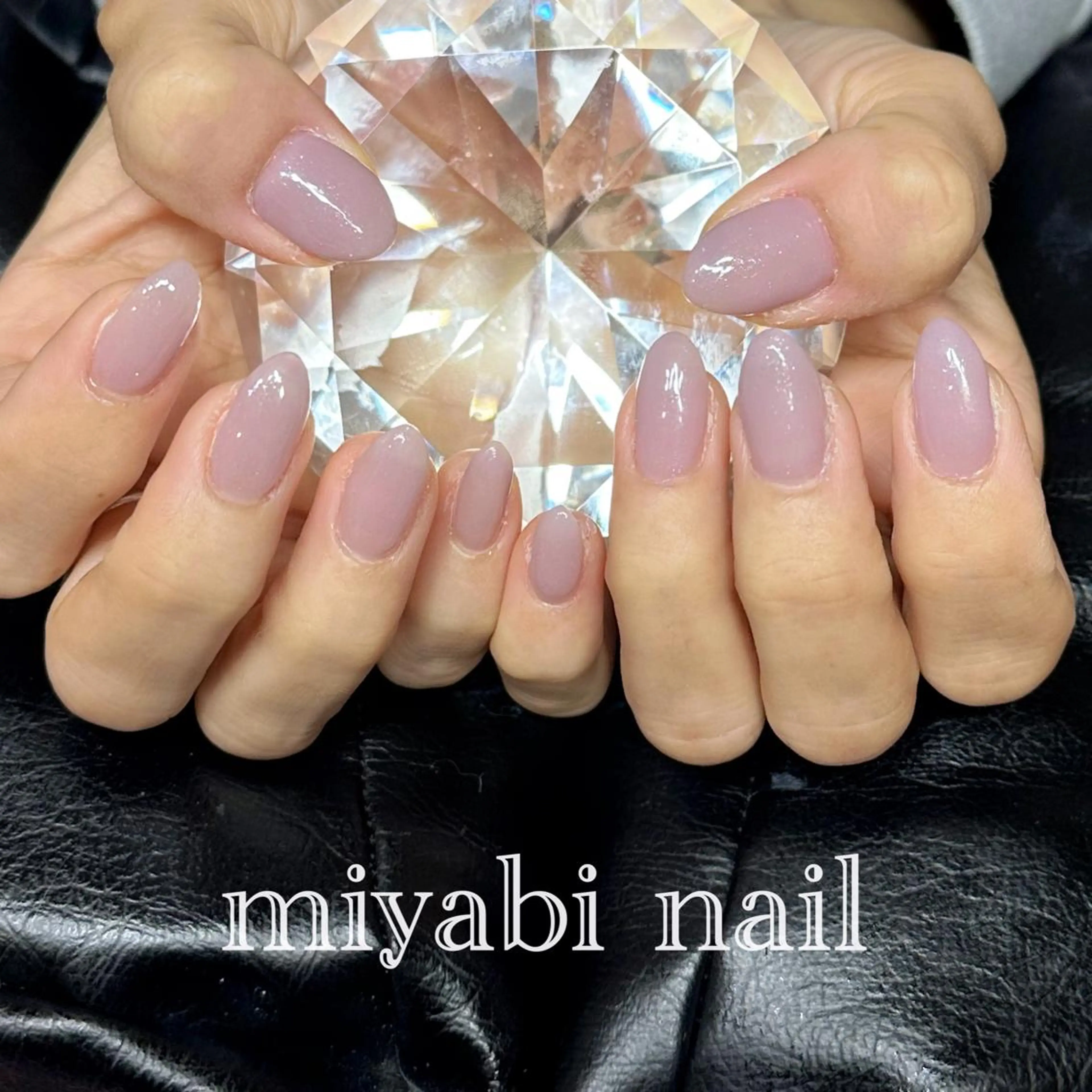 ネイル ラメ(グリッター) オフィスネイル ワンカラーネイル パープル シンプルネイル ハンドネイル miyabi nail 桂川駅近くのネイルデザイン
