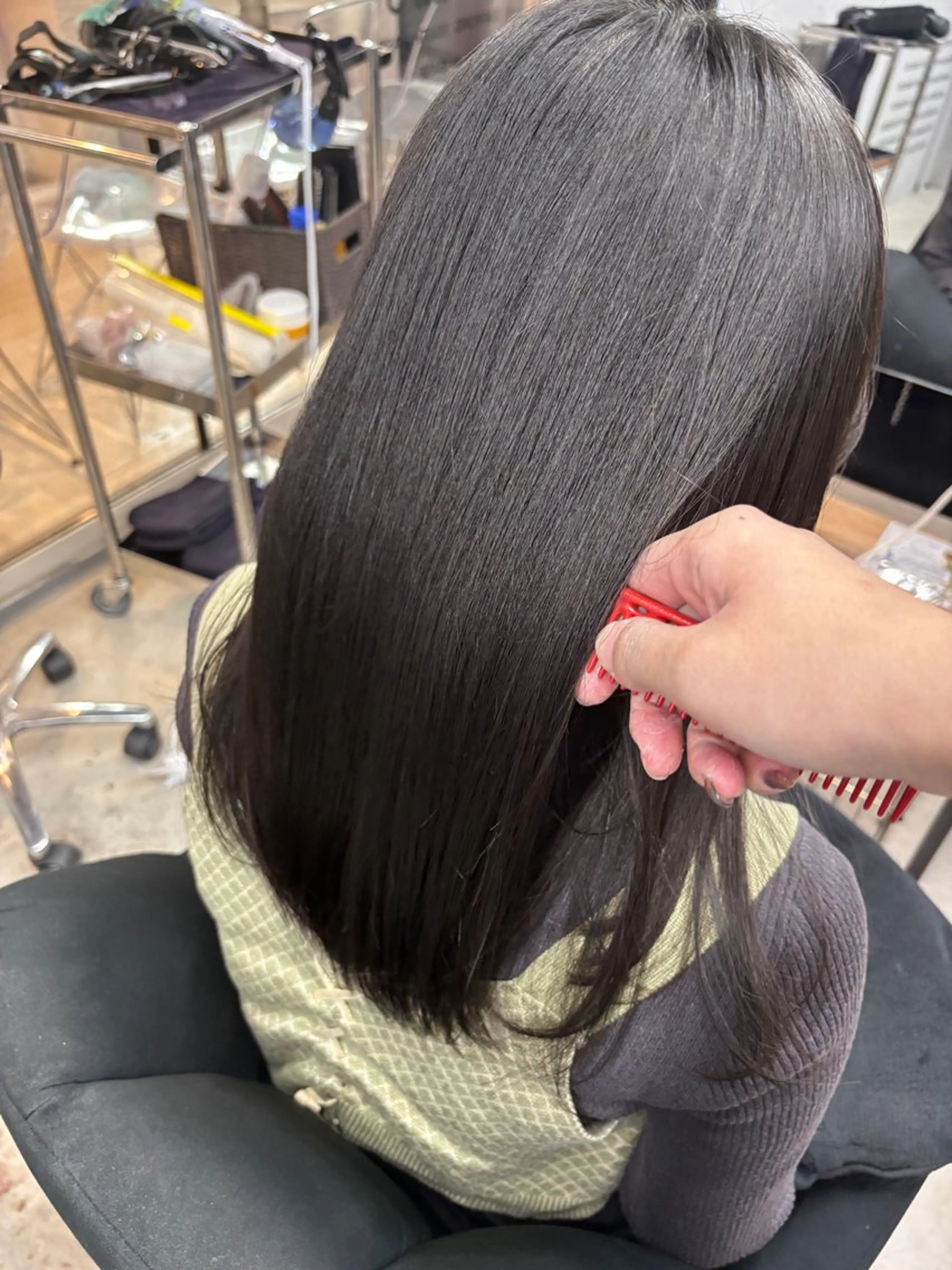 ロング 縮毛矯正 透明感ｶﾗｰ🫧 Rico💗空き🈶のヘアスタイル