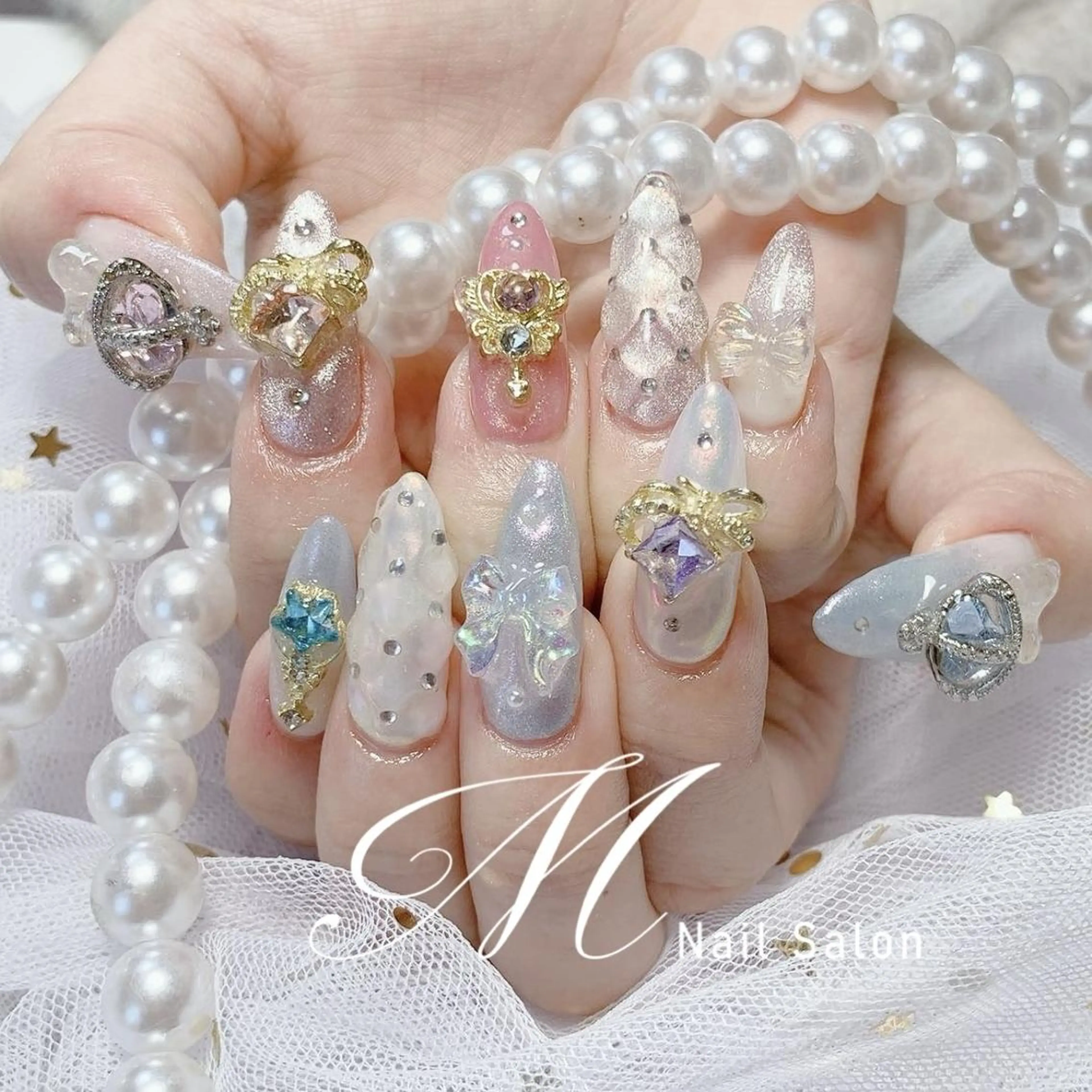 ネイル M✨ワンホン風ネイル パラジェル取扱🦋ニのネイルデザイン