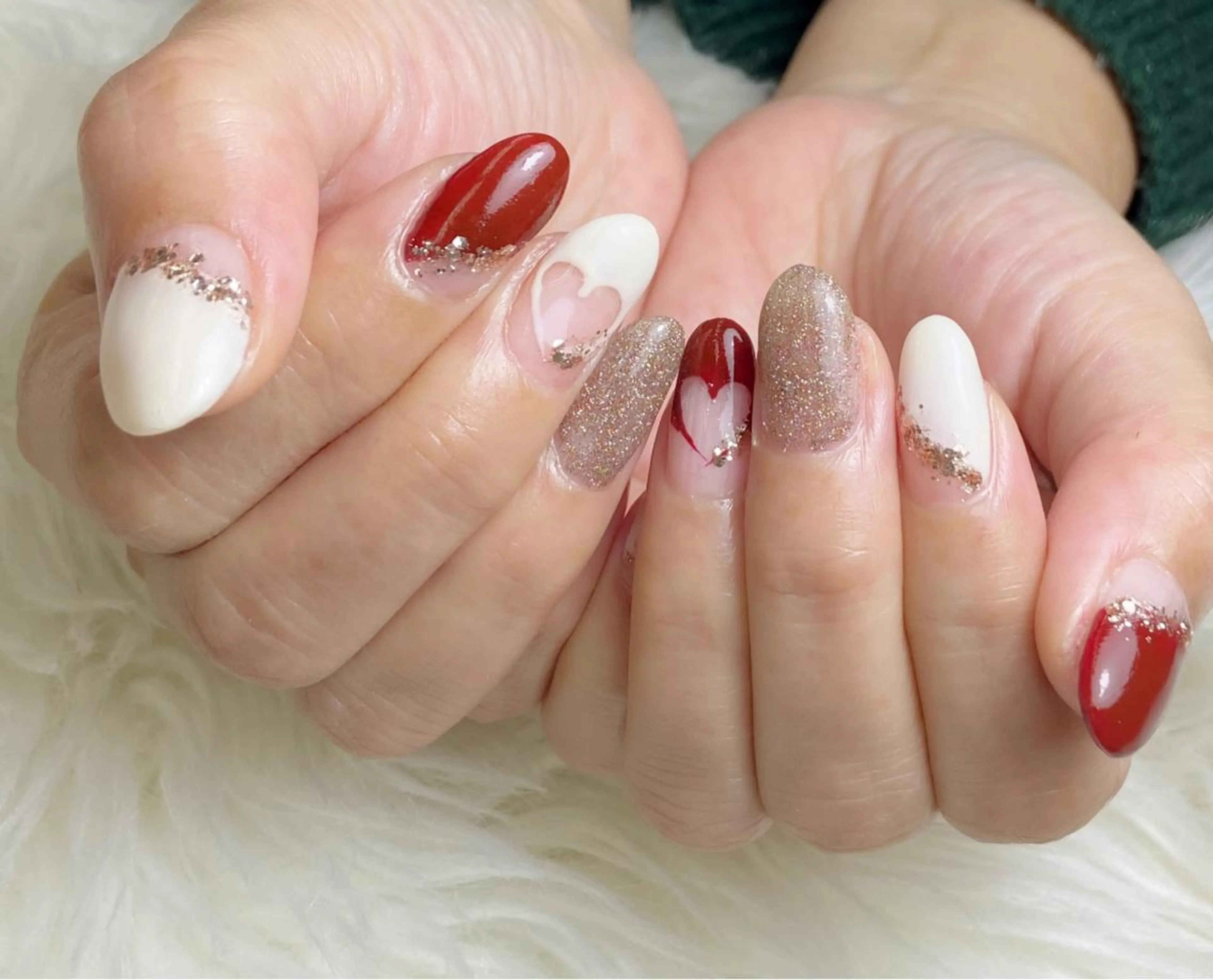 ネイル フレンチネイル ハート MARIANAIL マリアネイル所属・川上 真智子のネイルデザイン