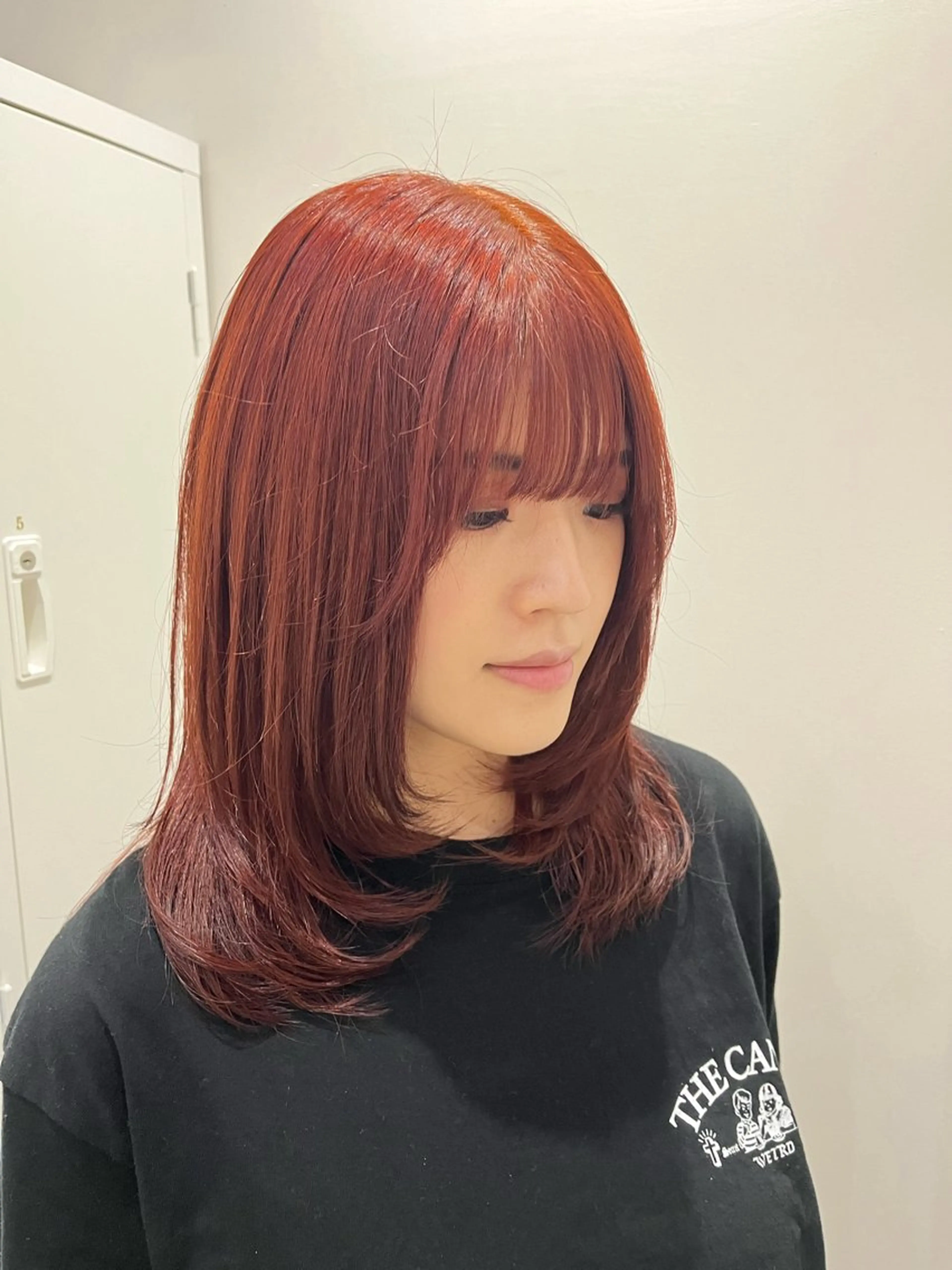 ミディアム カラー ヘアアレンジ 🥀暖色韓国ヘア💕 保科侑花のヘアスタイル