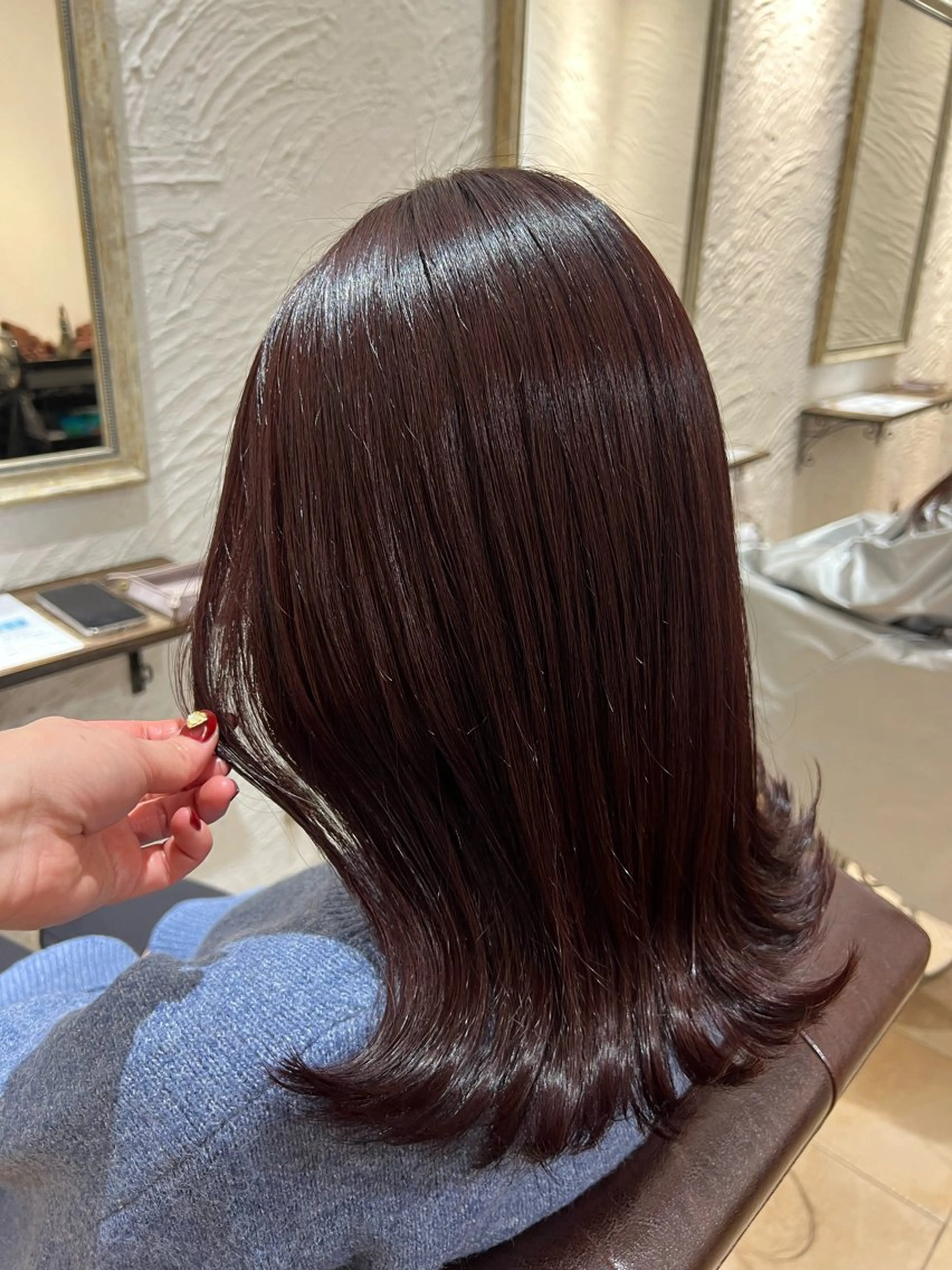 セミロング カラー 🥀韓国ヘア🥀 宮津真菜のヘアスタイル