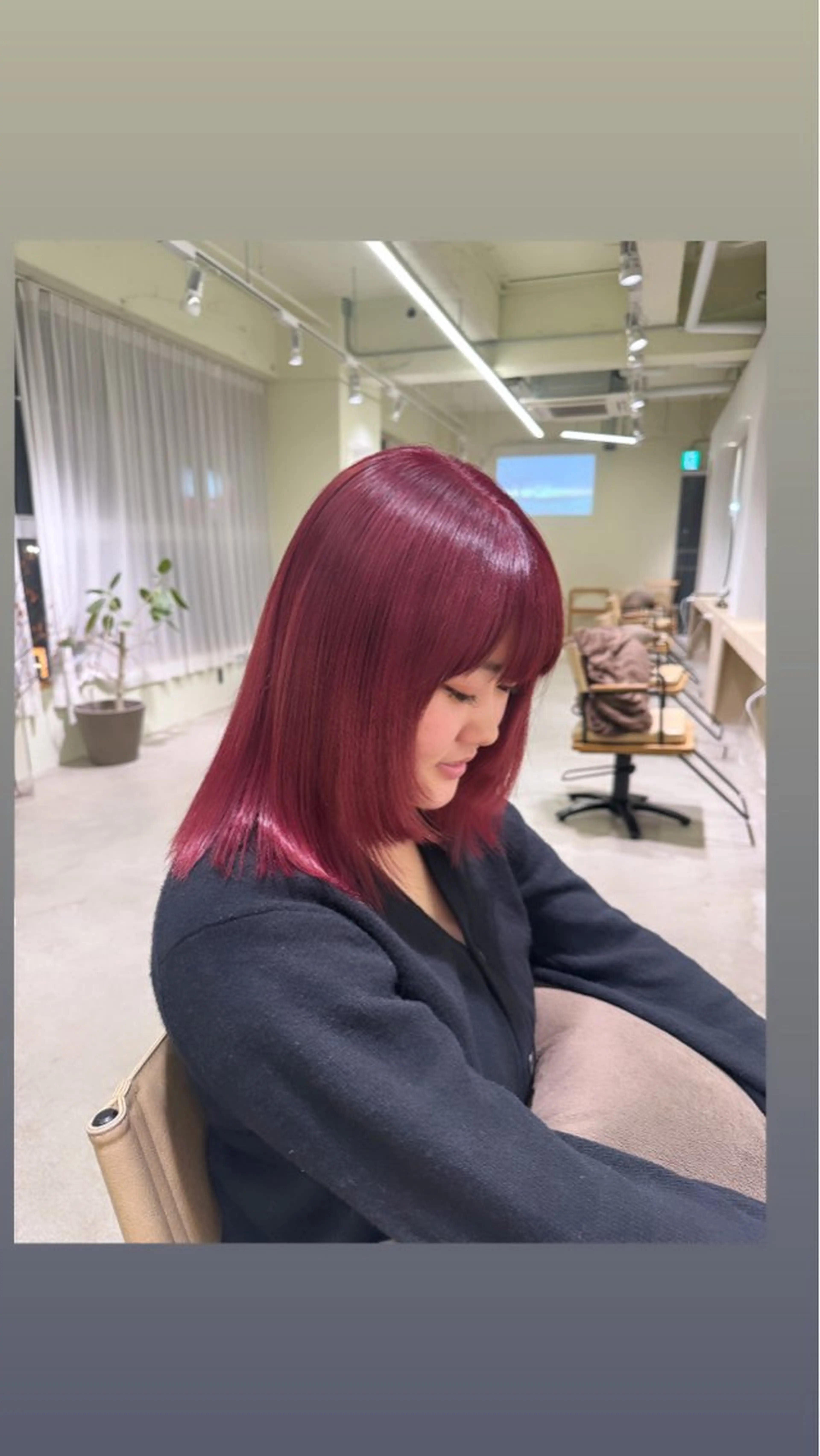 カラー ブリーチ ピンクカラー ulu名古屋栄所属・落合しほ/韓国ヘア/ 髪質改善/縮毛矯正のヘアスタイル