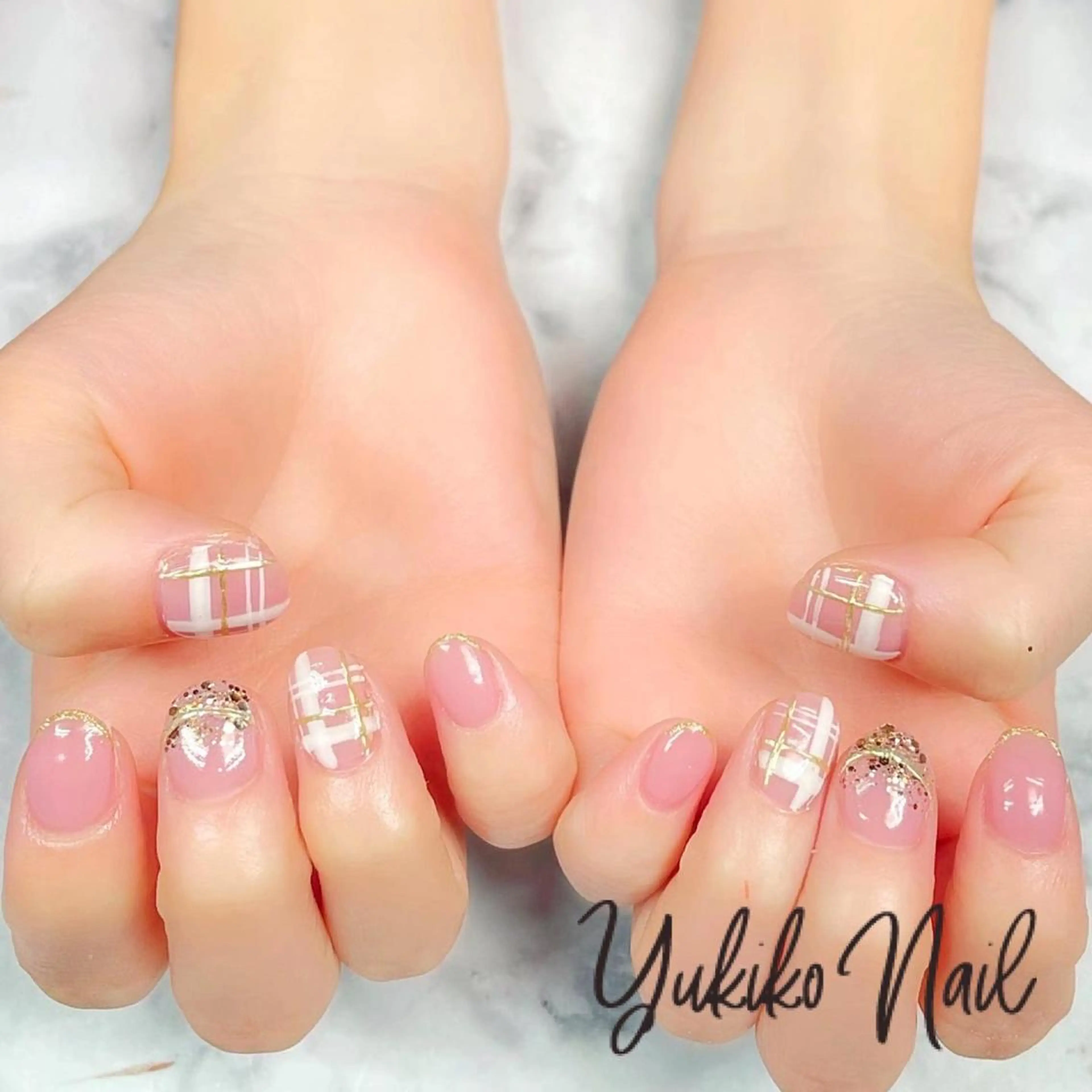 ネイル ピンク 冬ネイル ハンドネイル ユキコ ネイルのネイルデザイン