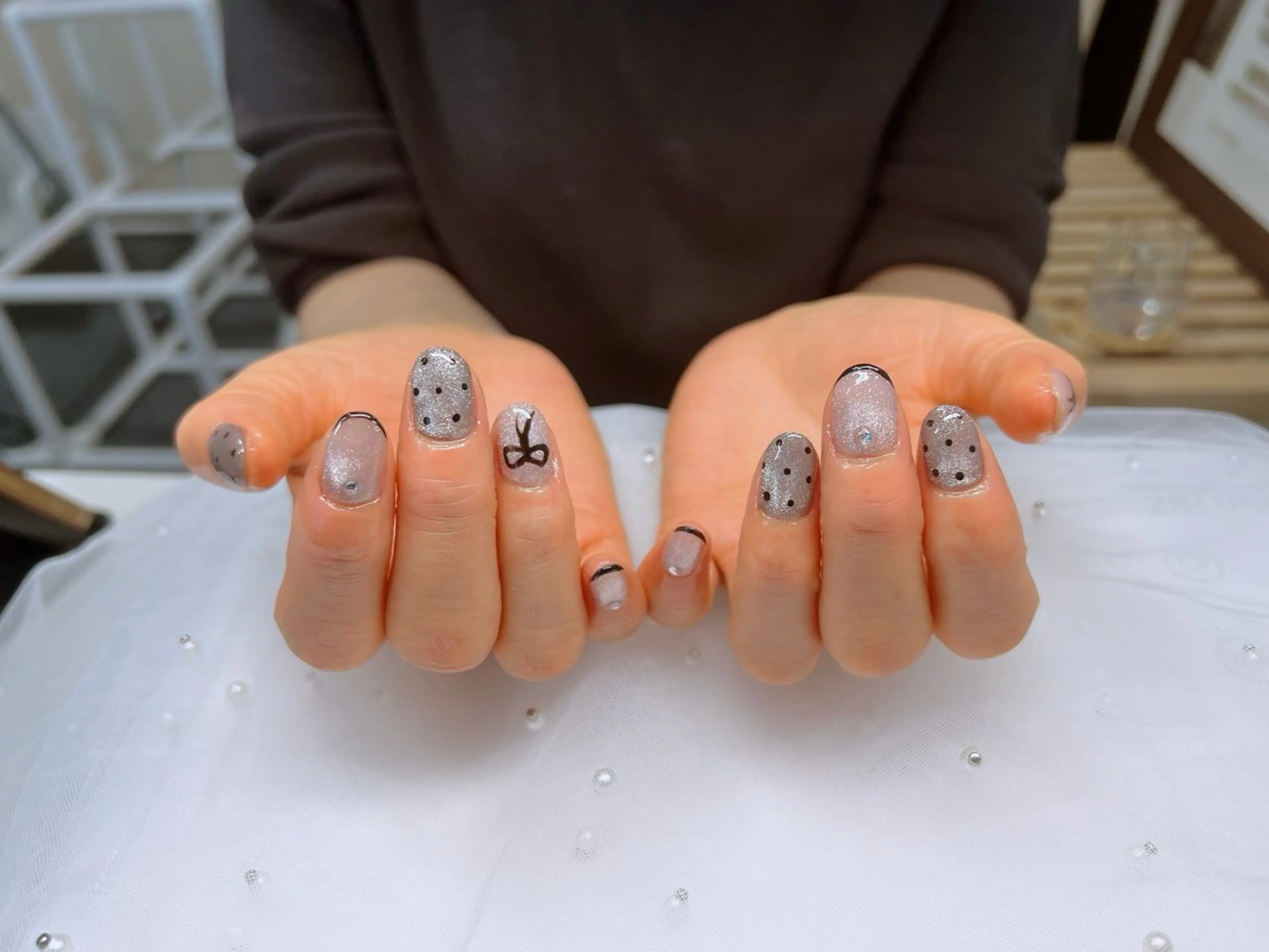 ネイル フットネイル フレンチネイル 韓国ネイル ロングネイル マグネットネイル Lee _nailのネイルデザイン