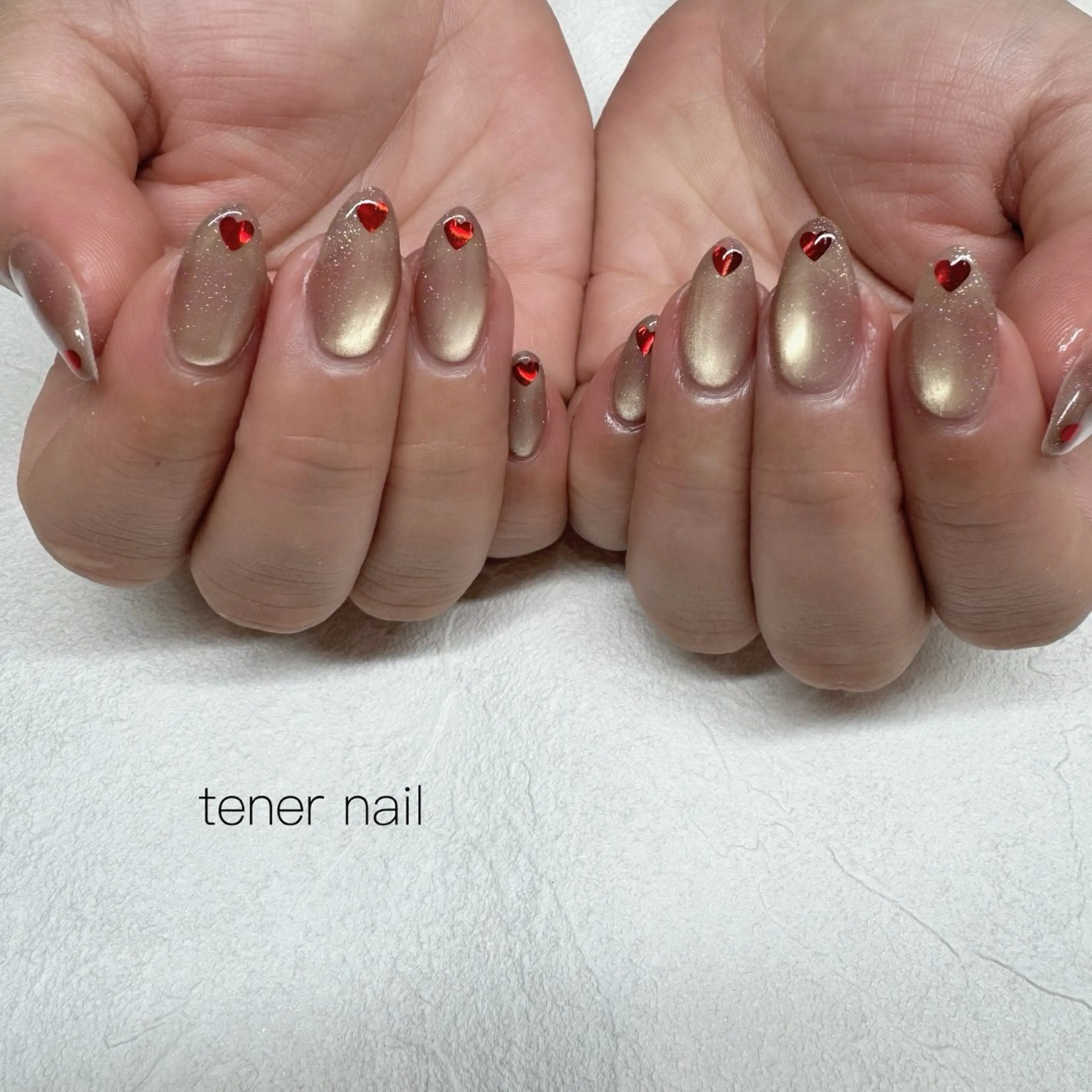 ネイル ハート マグネットネイル ハンドネイル テネルネイル tener nailのネイルデザイン
