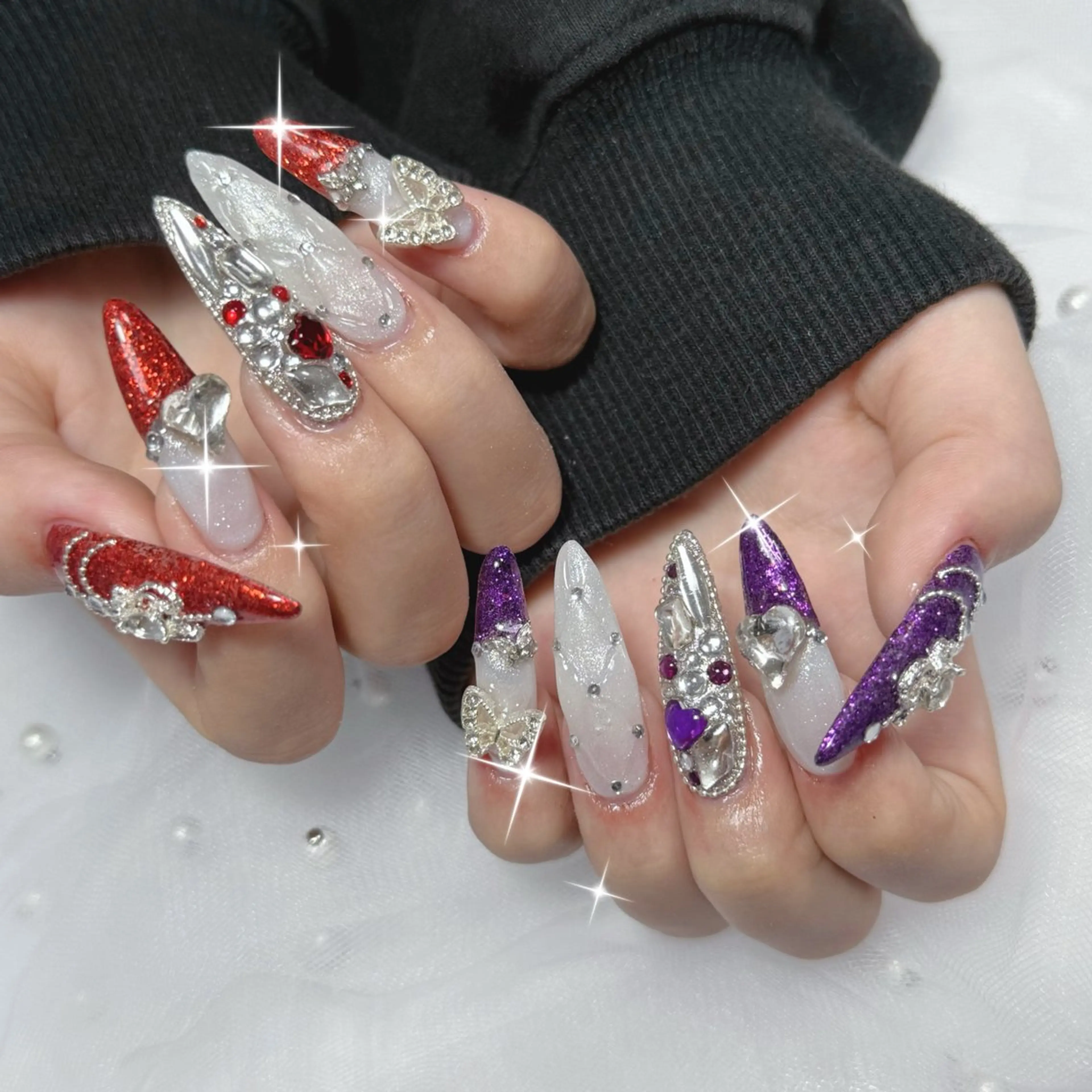 ネイル キラキラネイル ネイルチップ ハンドネイル L'ino nailのネイルデザイン