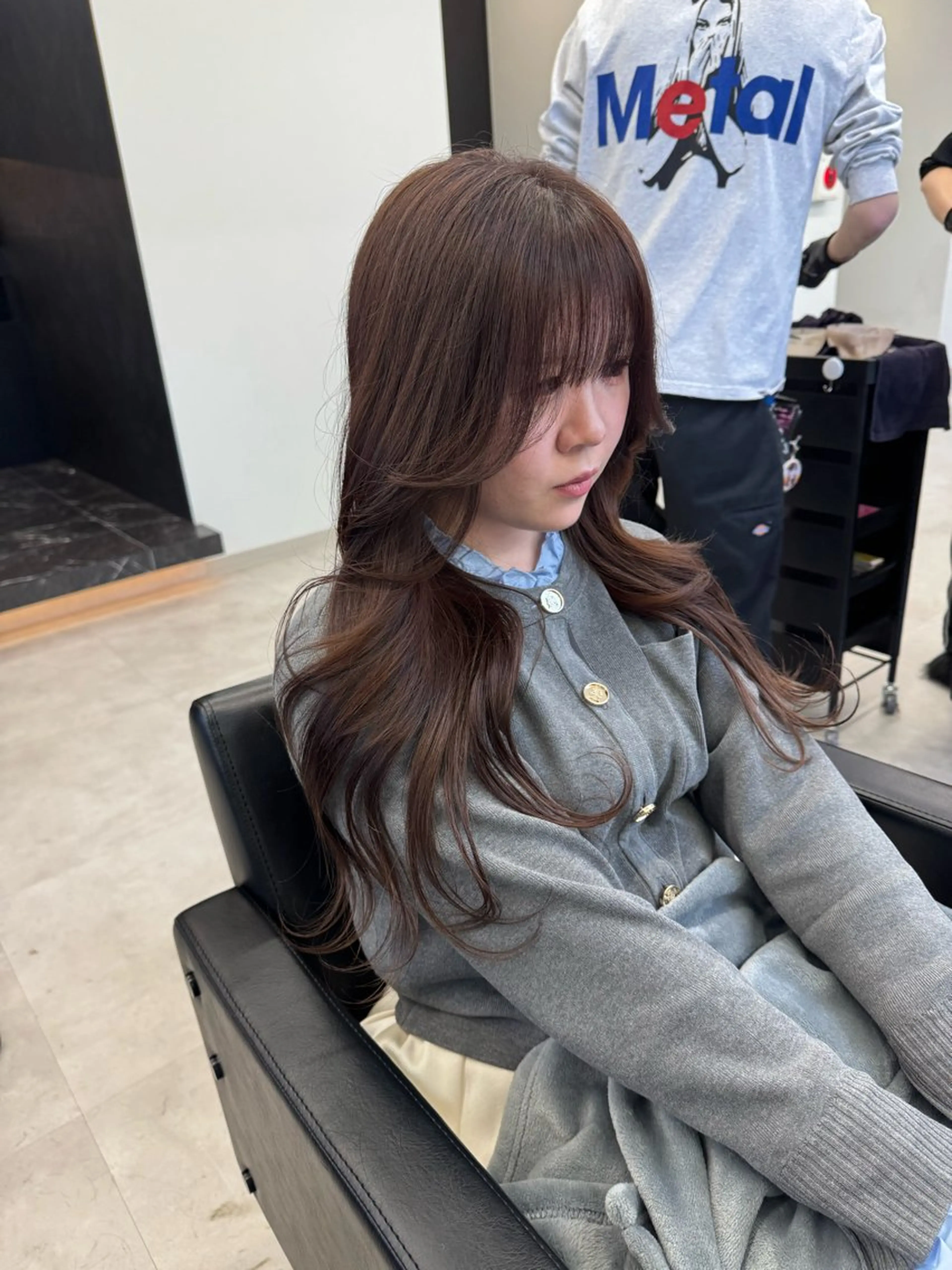 ロング カラー ブラウンカラー チョコレートブラウン エクステ ヘアカラー エクステ ハイトーン/エクステ /韓国ヘアKENTAのヘアスタイル