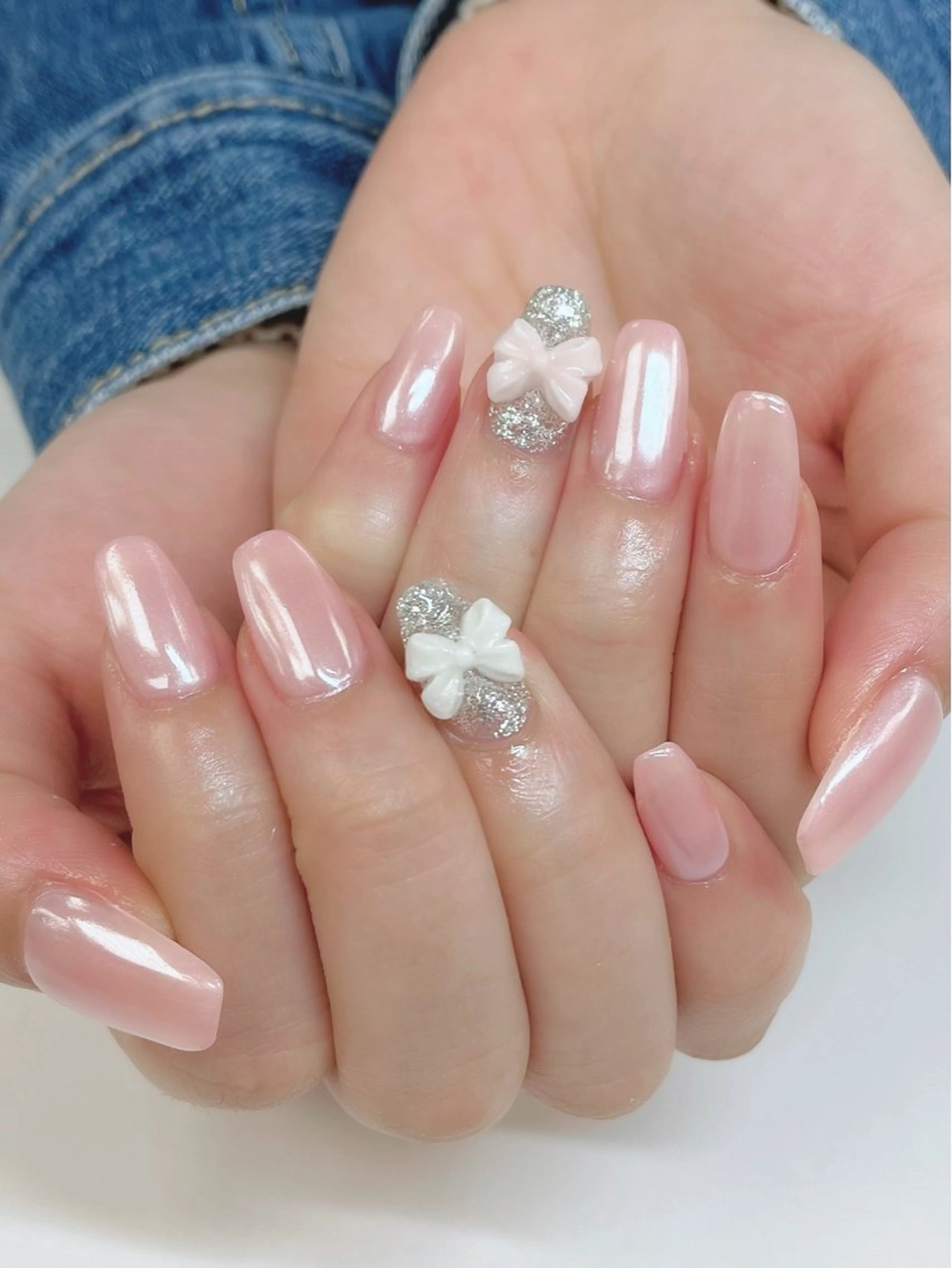 ネイル ミラーネイル ホワイト ハンドネイル nailland♡ Airiのネイルデザイン