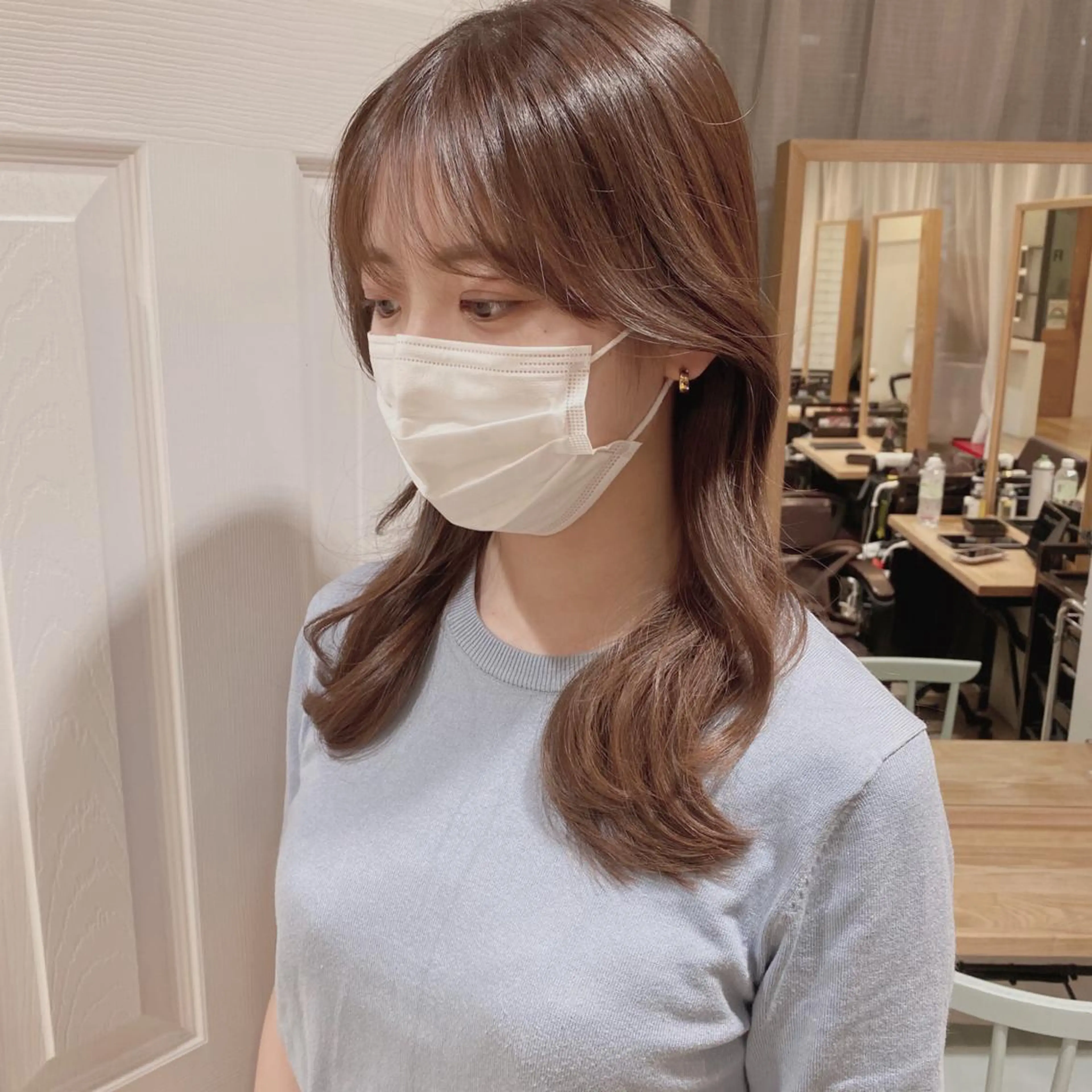 ミディアム 韓国風ヘア パーソナルカラー lapiax阿部のヘアスタイル