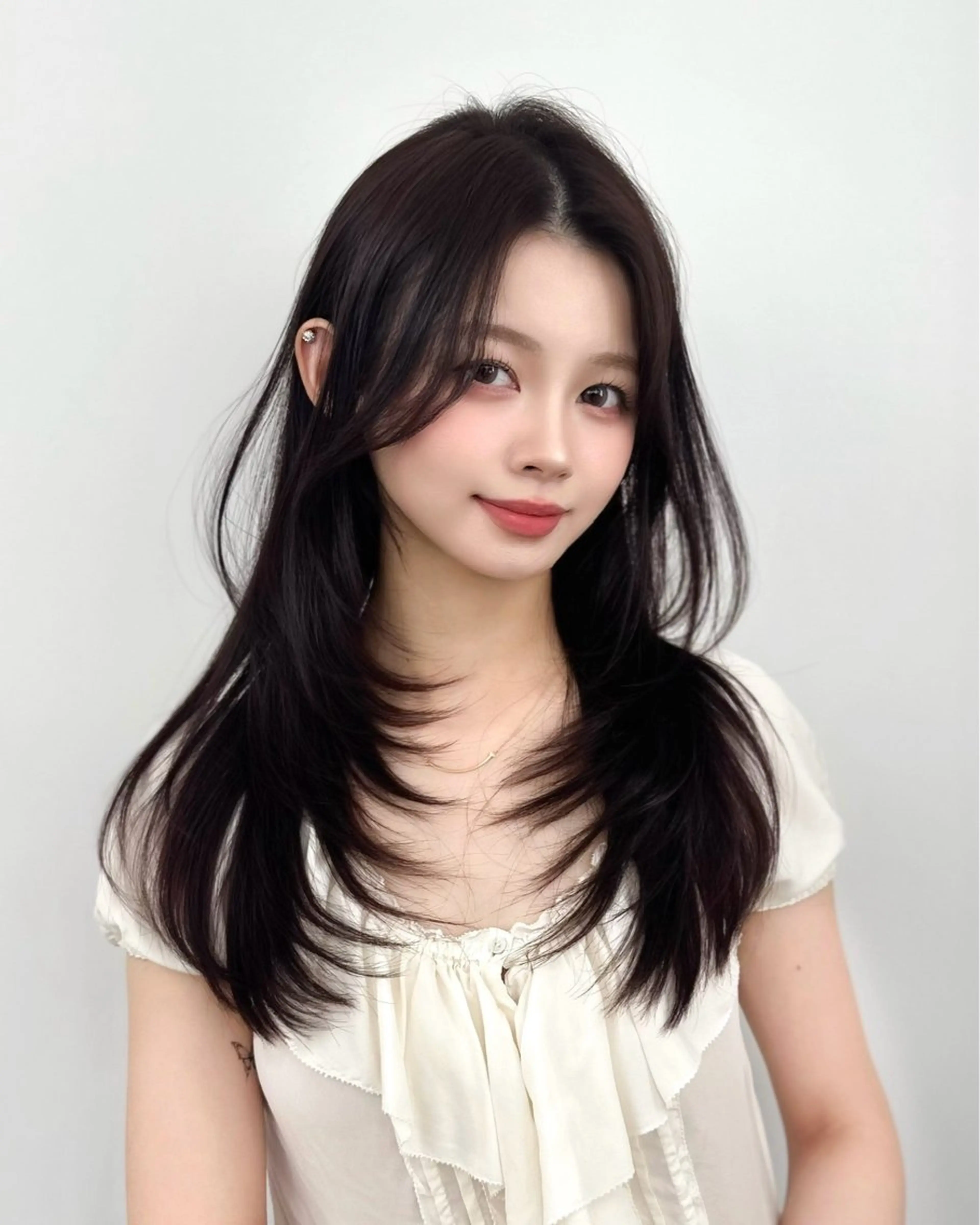 セミロング 韓国風ヘア レイヤーカット カット ヘアカラー トリートメント ヘッドスパ ヘアセット 前髪顔まわりカット 🌈中村海聖のヘアスタイル