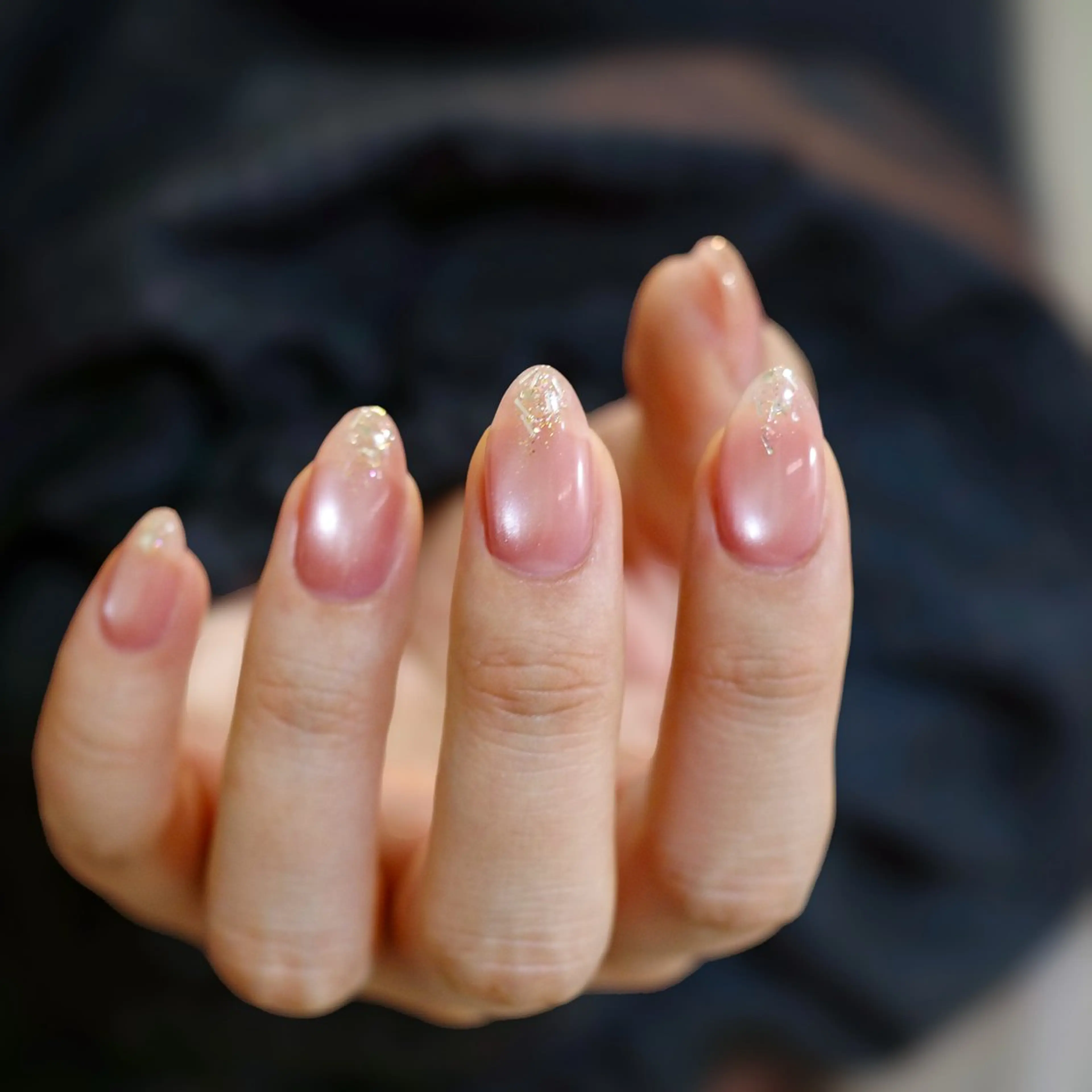 ネイル ジェルネイル マグネットネイル パラジェル ピンク ハンドネイル pointillé .ayaのネイルデザイン