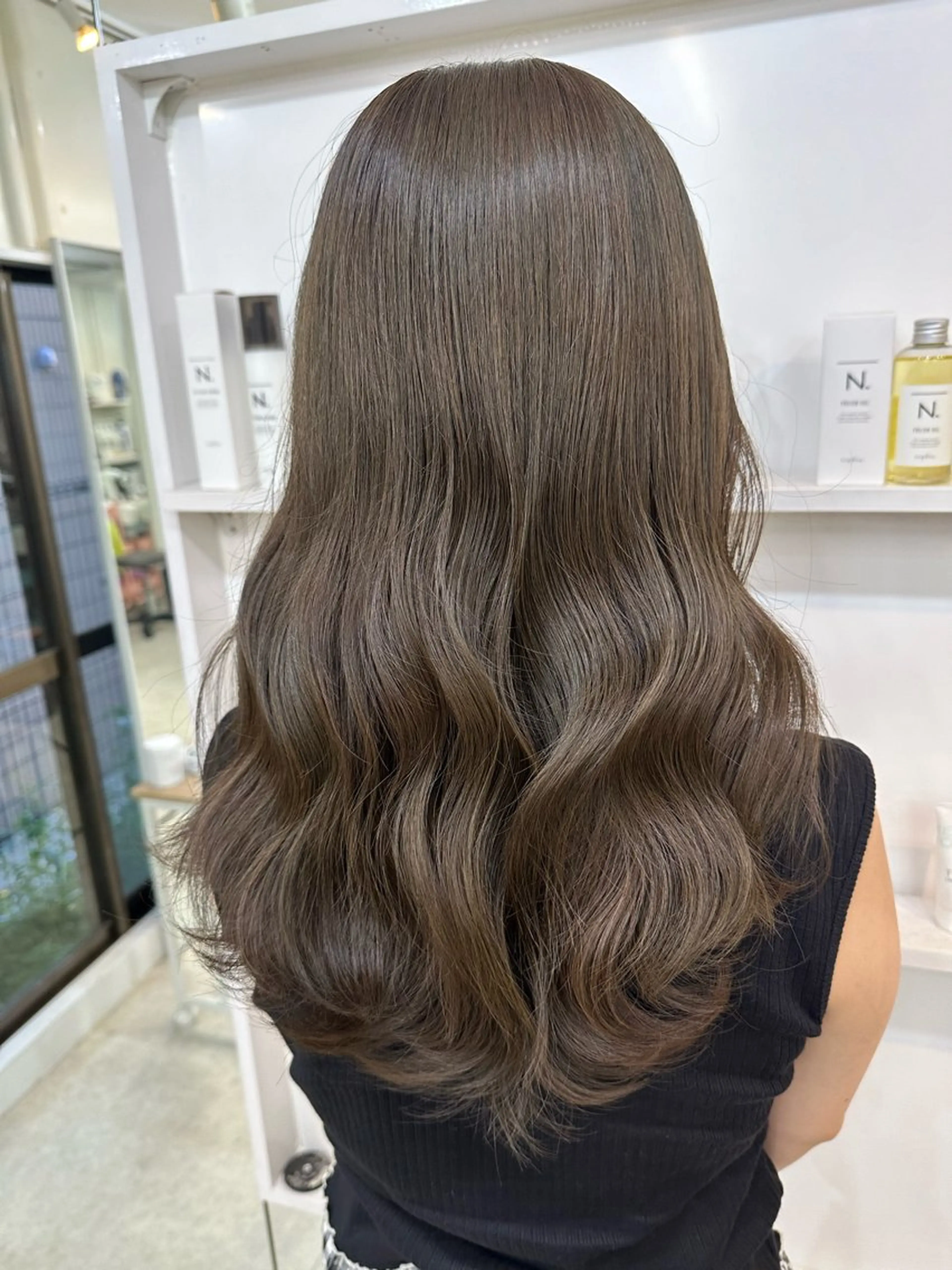 セミロング カラー ベージュカラー オリーブベージュ カット ヘアカラー トリートメント 髪質改善/レイヤー ストウシンゴのヘアスタイル