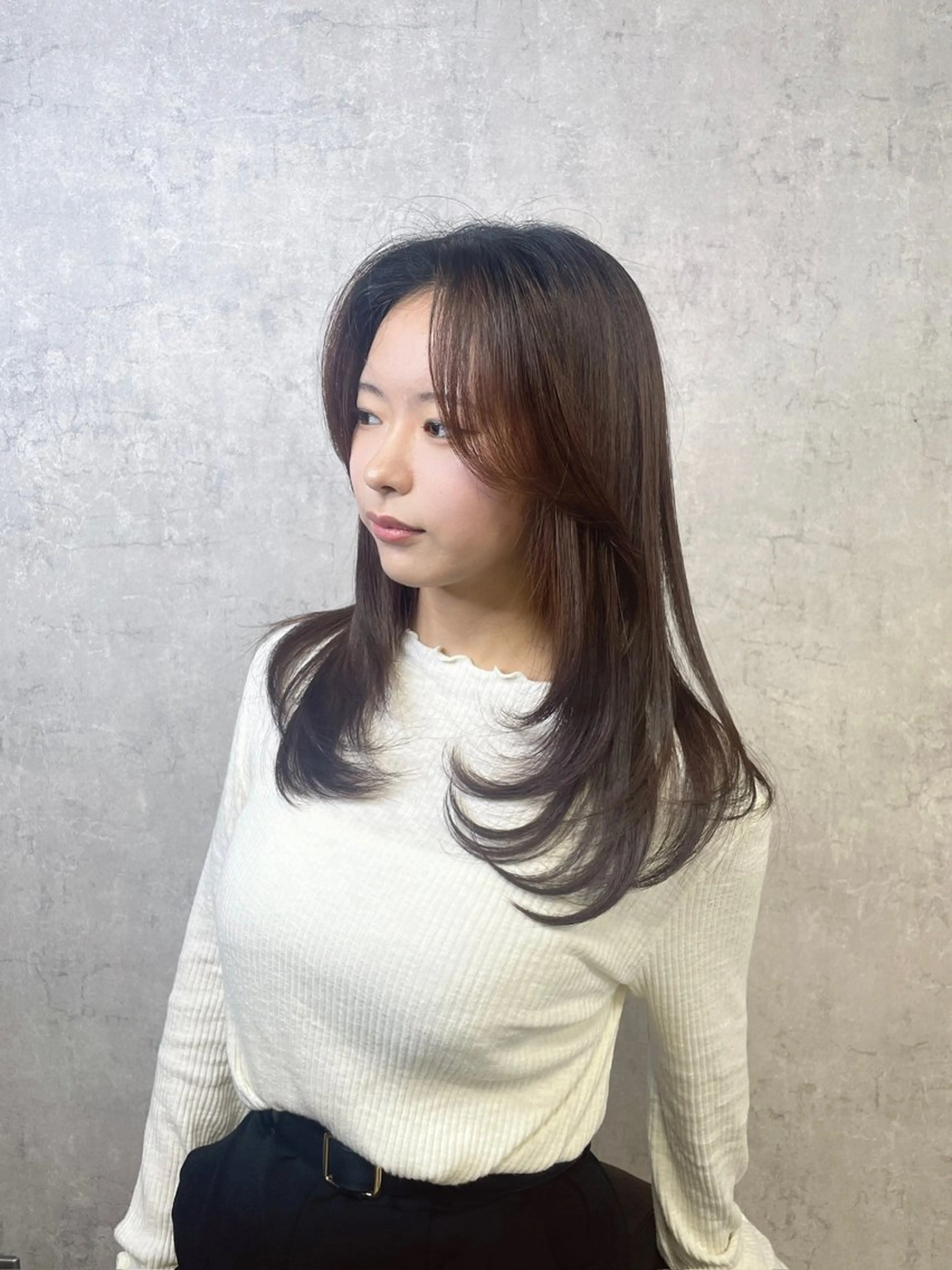 セミロング 顔まわりレイヤー 顔周りカット 姫カット 髪質改善 韓国風ヘア トレンド韓国ヘア 🇰🇷のんのヘアスタイル