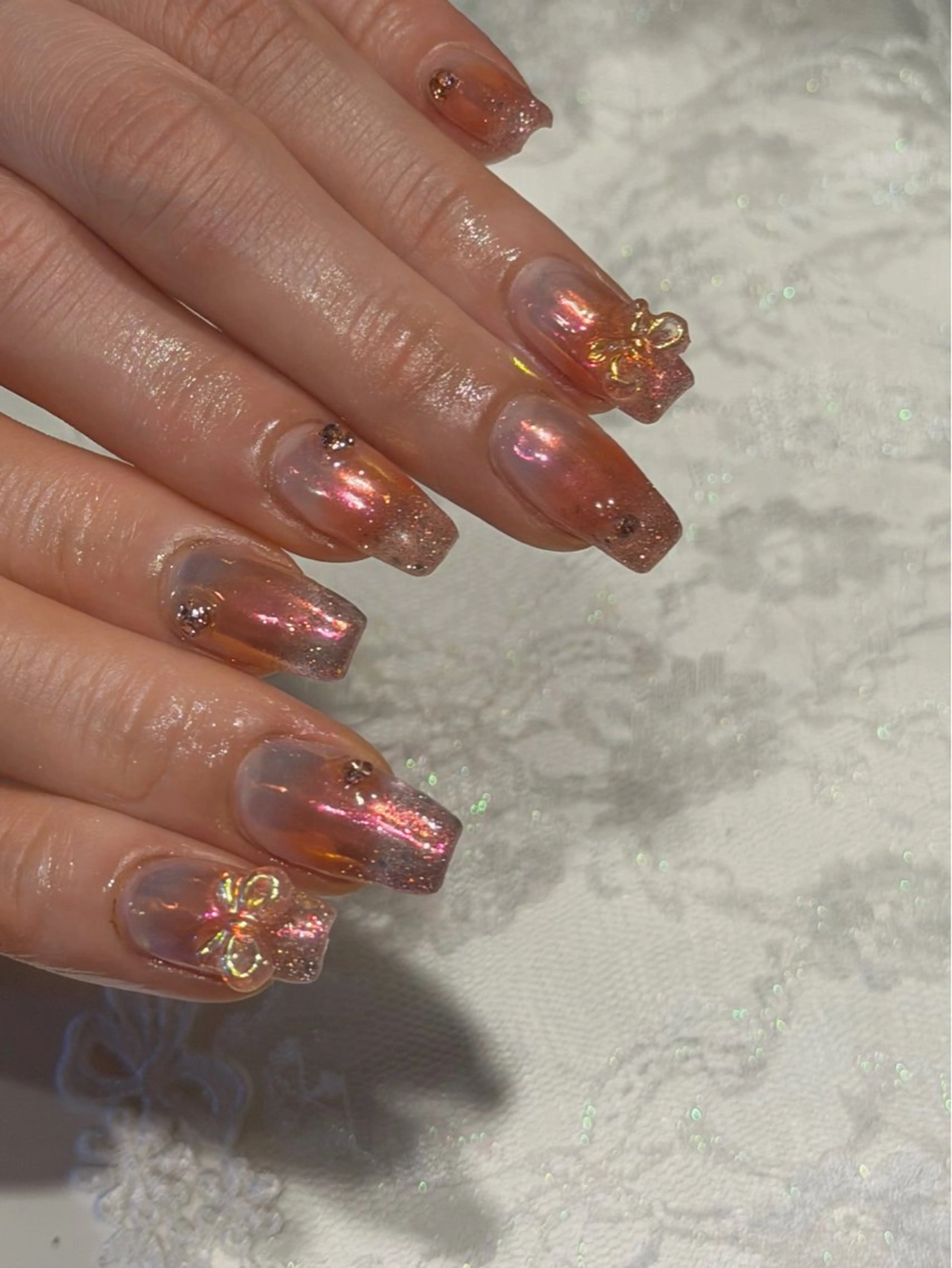 ネイル 春ネイル nailsalon moe.所属・yume 大人ガーリーネイルのネイルデザイン