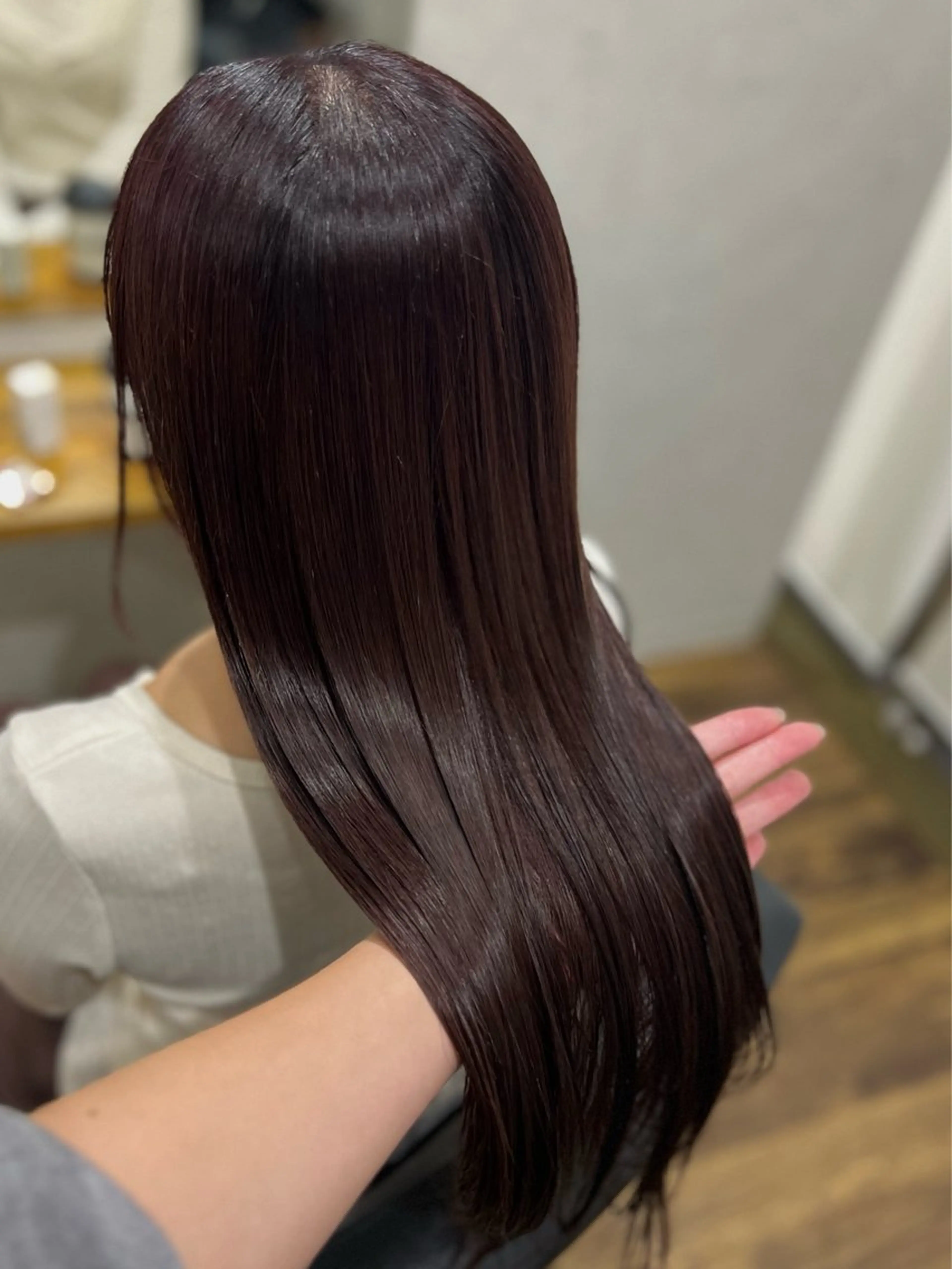 ロング パープルカラー カット ヘアカラー トリートメント ナチュラルカラー 錦糸町【三橋衿奈】のヘアスタイル