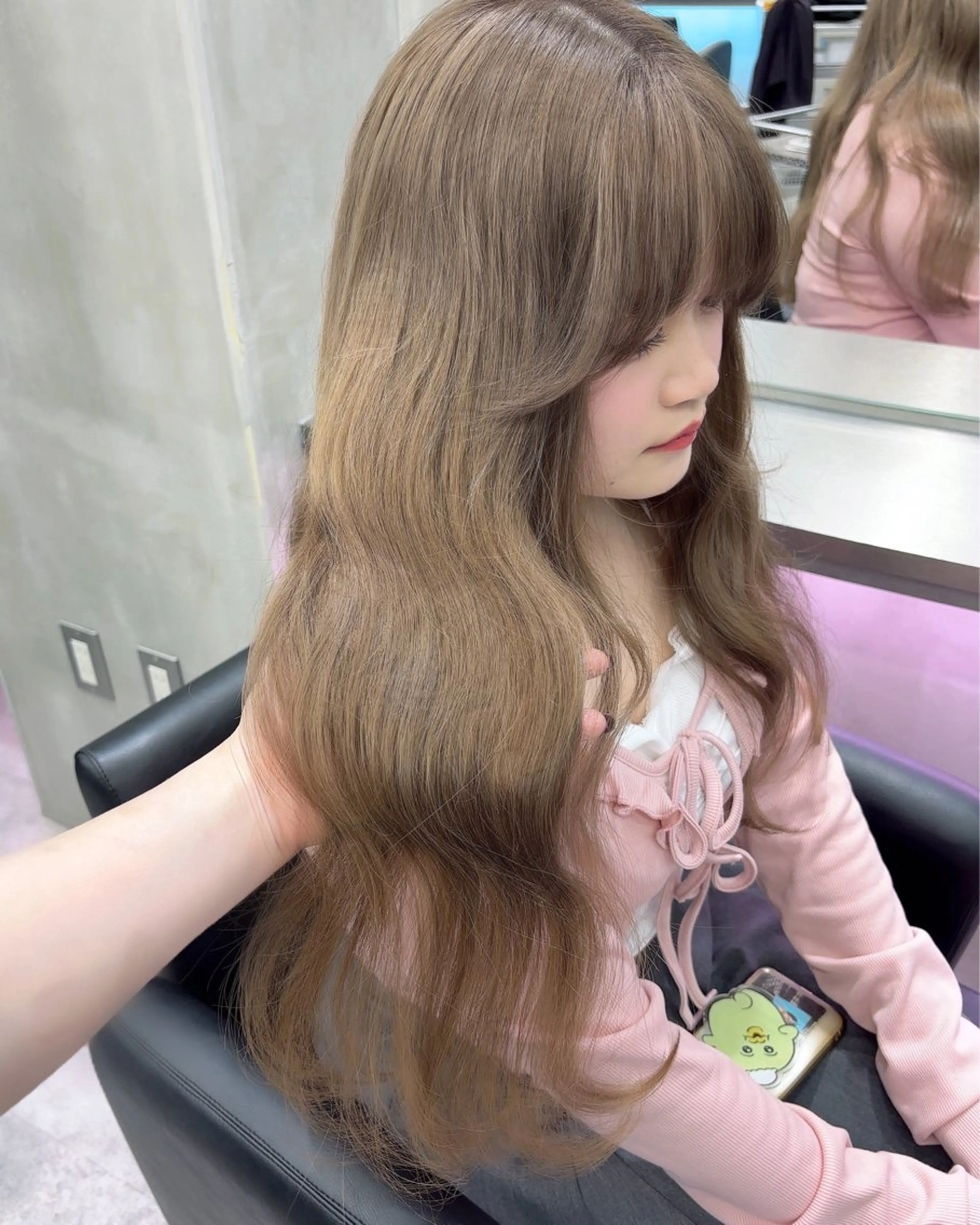 ロング カラー ヘアアレンジ ベージュカラー ブリーチ 透明感カラー the path sora♡のヘアスタイル