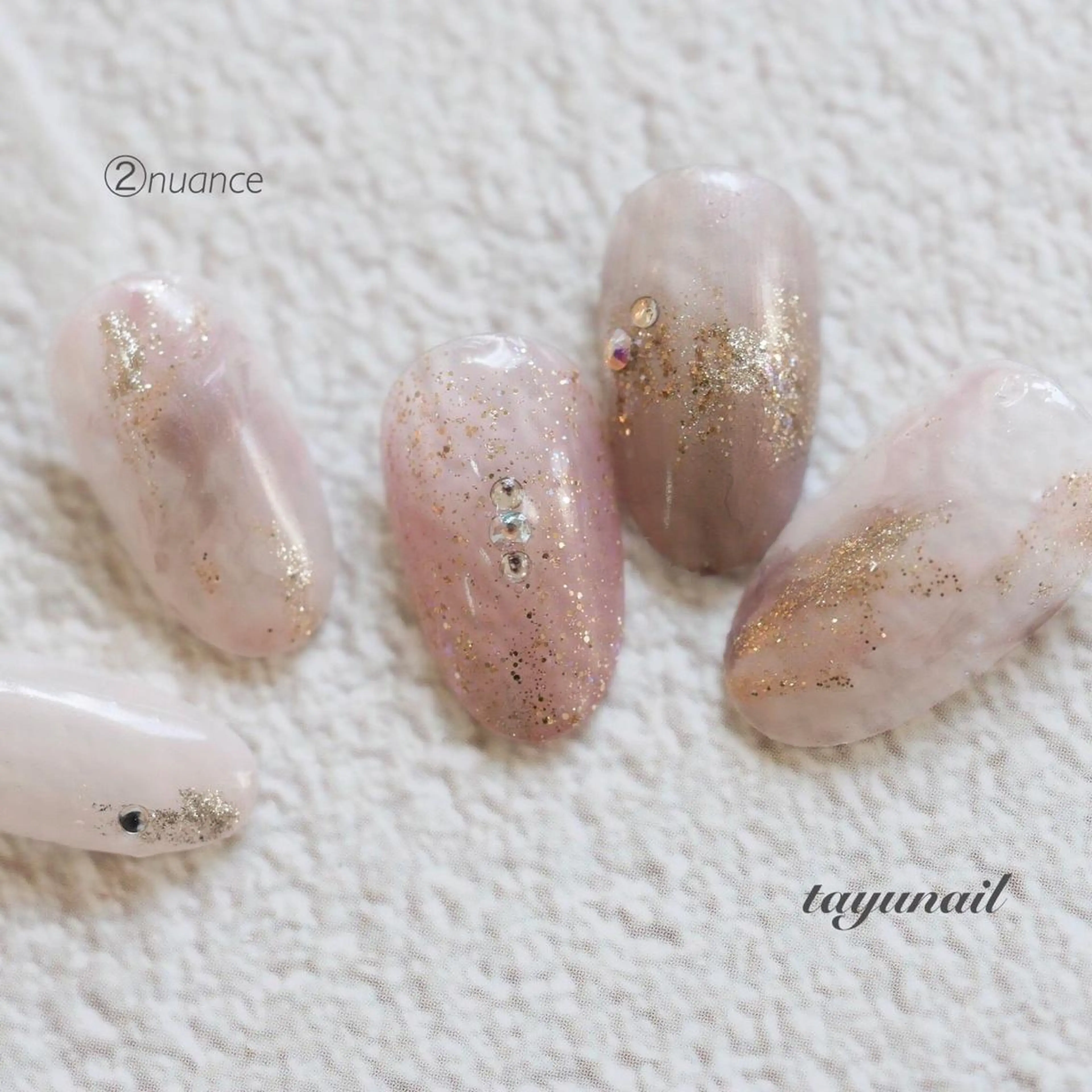 ネイル アートネイル ブルー ジェルネイル キラキラネイル ラメ(グリッター) ネイルサロン 【たゆnail】のネイルデザイン