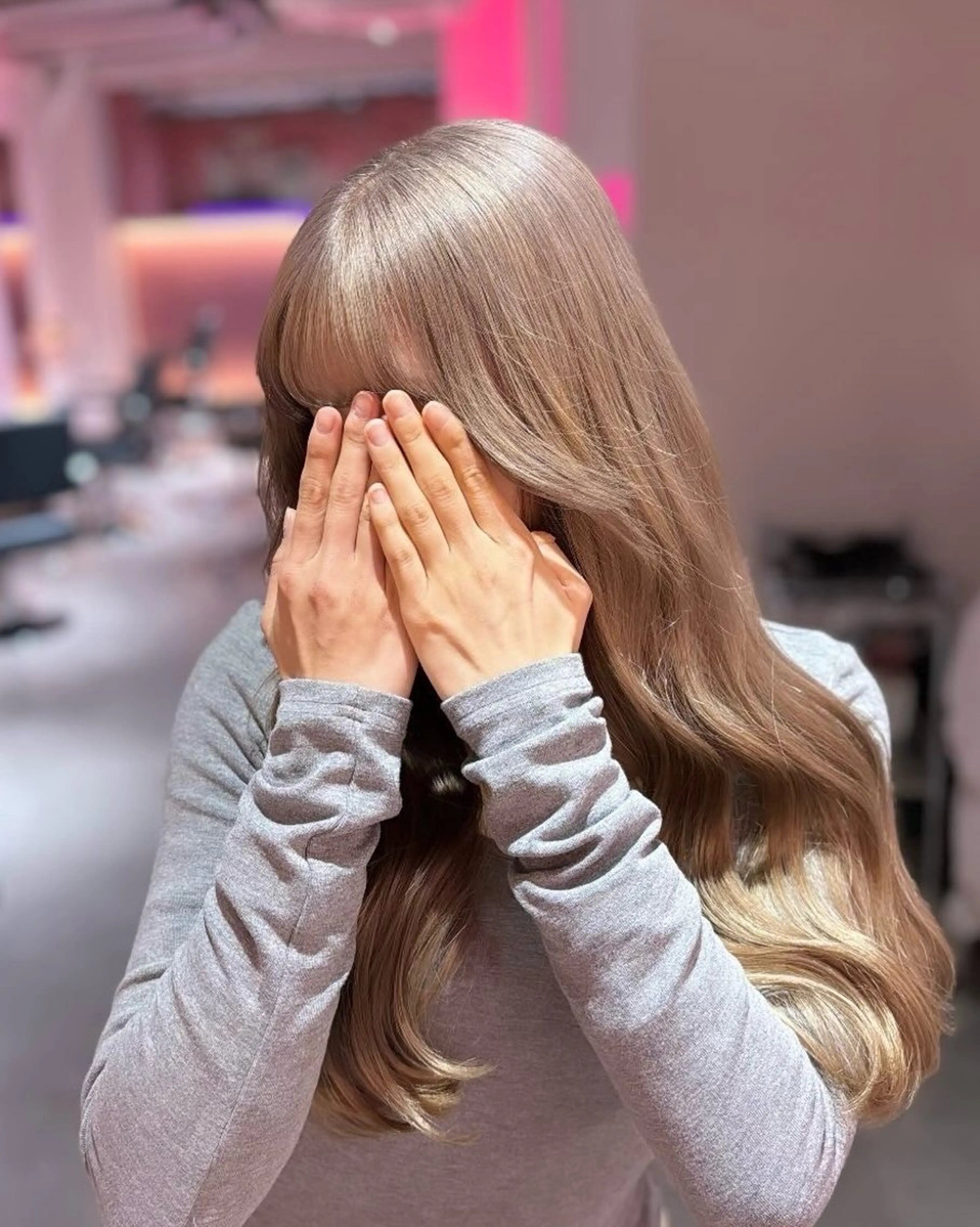 ロング カラー 田中麻鈴/ハイトーン /ミルクティーのヘアスタイル