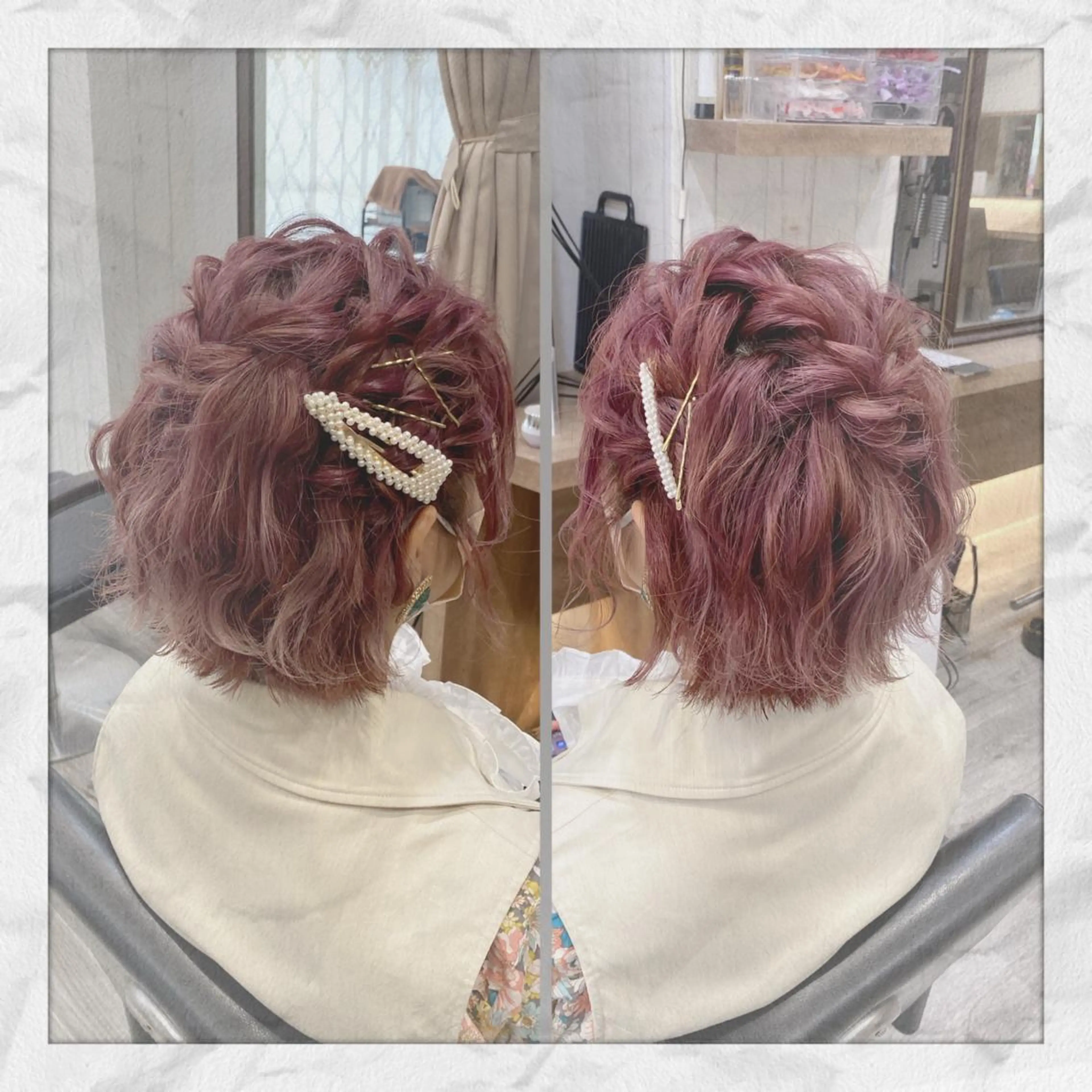 ショート ヘアアレンジ ヘアセット ヘアセット/着付け 𓇼 まつもと𓇼のヘアスタイル