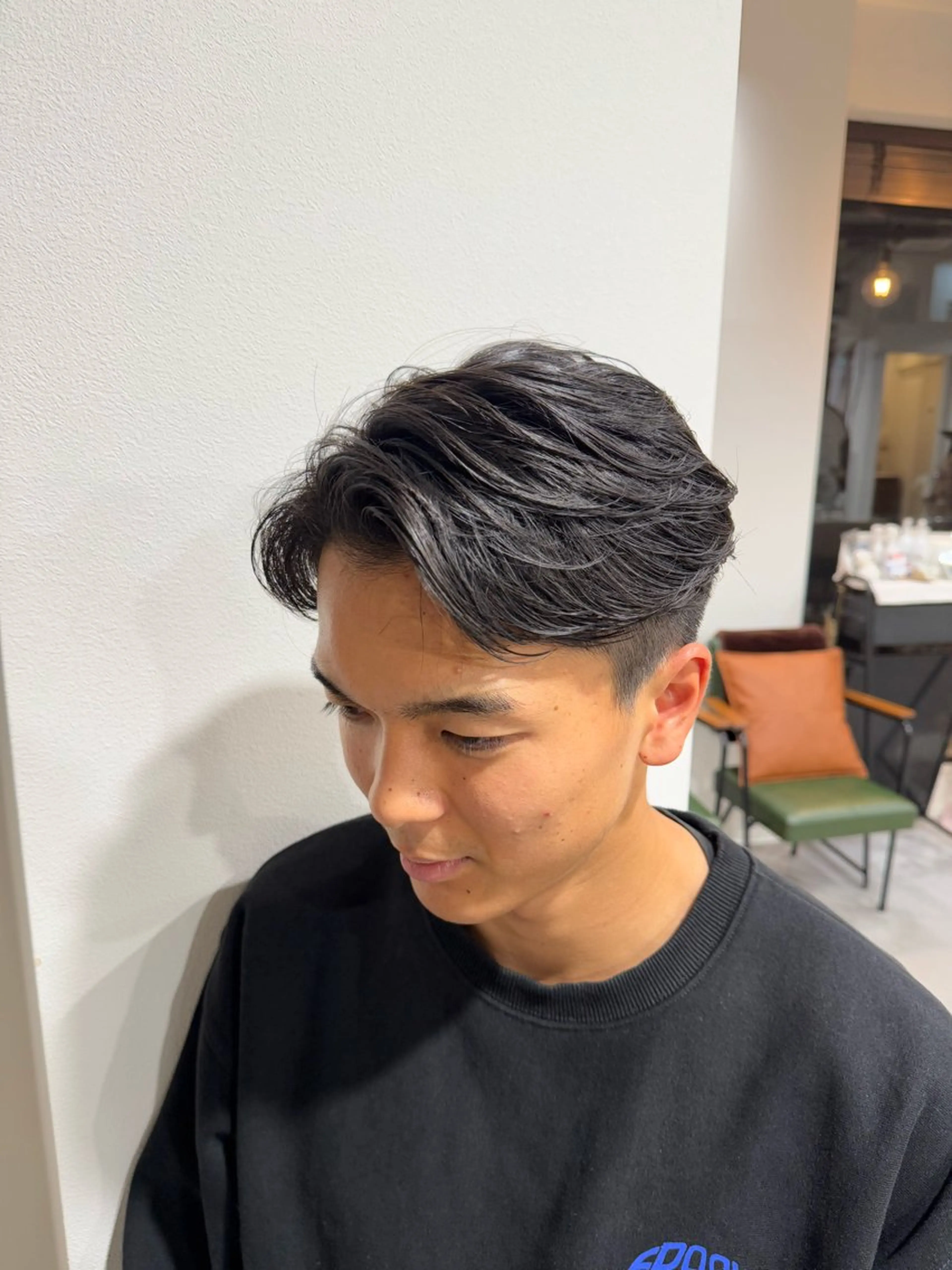 パーマ メンズ 平尾/艶カラー/ アッシュ系/中川誠大のヘアスタイル