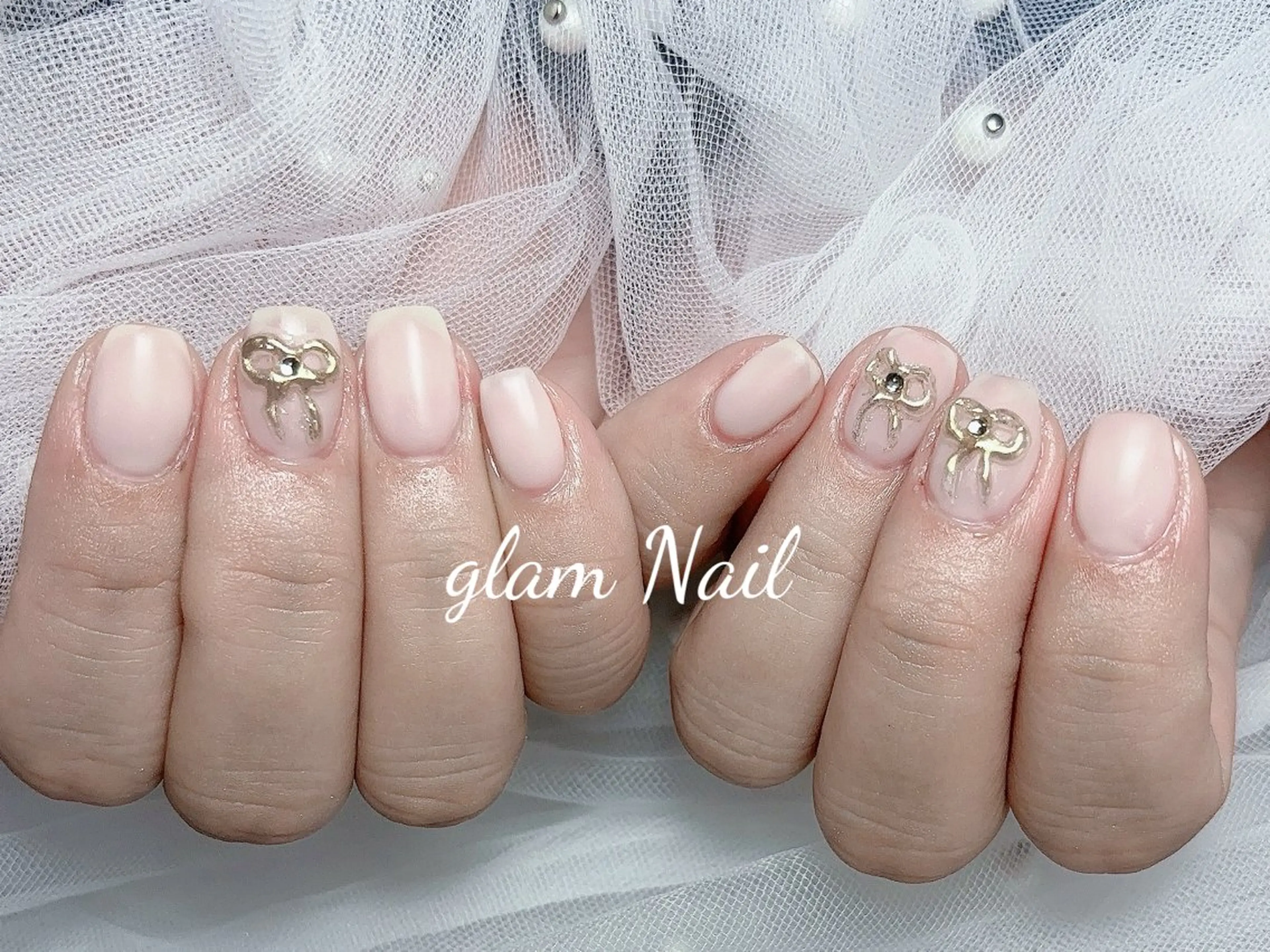 ネイル ハンドネイル エツメ💅 長さだし🎀デザインのネイルデザイン